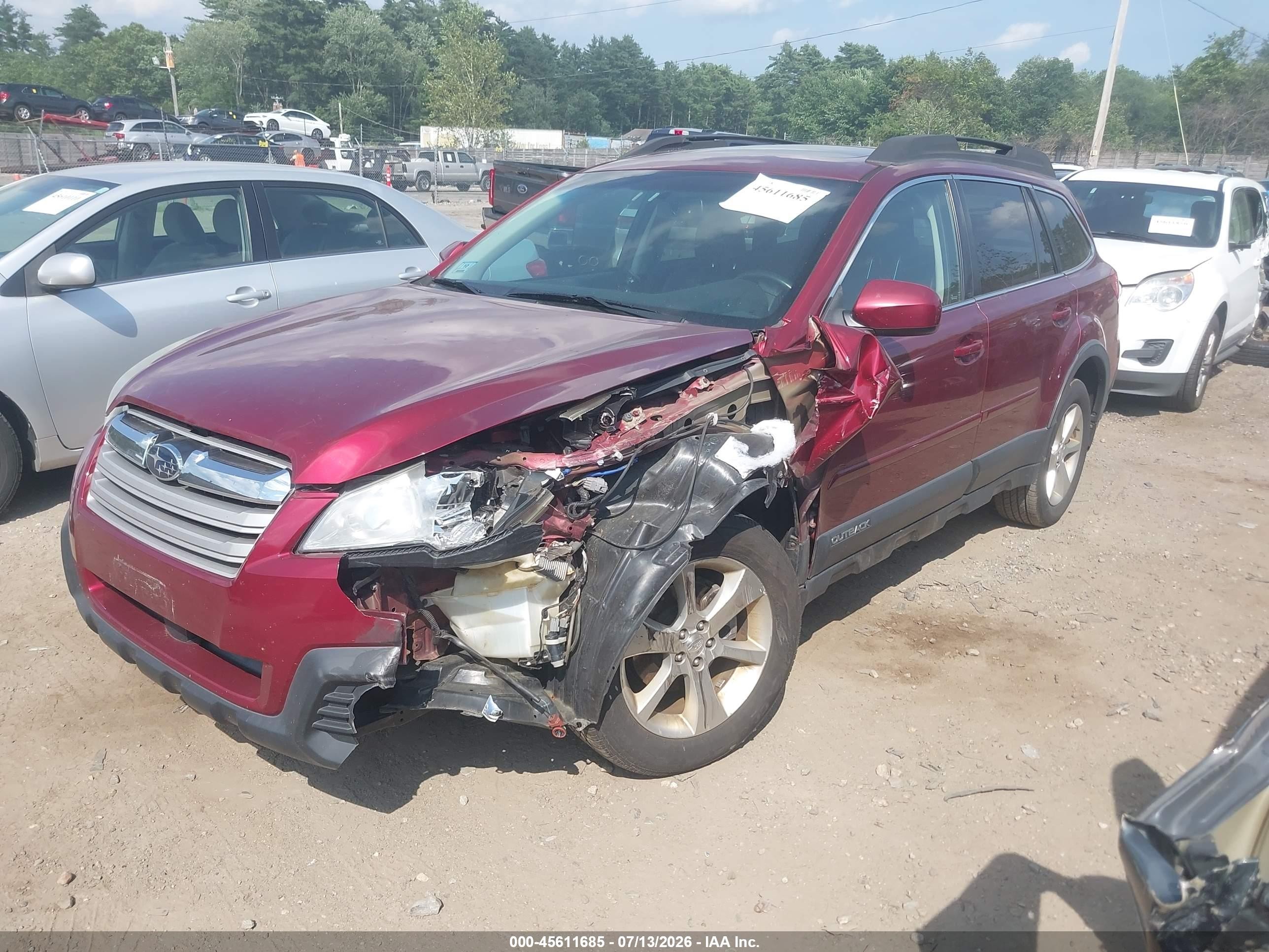 2014 Subaru Outback 2.5i Limited Красный vin: 4S4BRBLCXE3267907