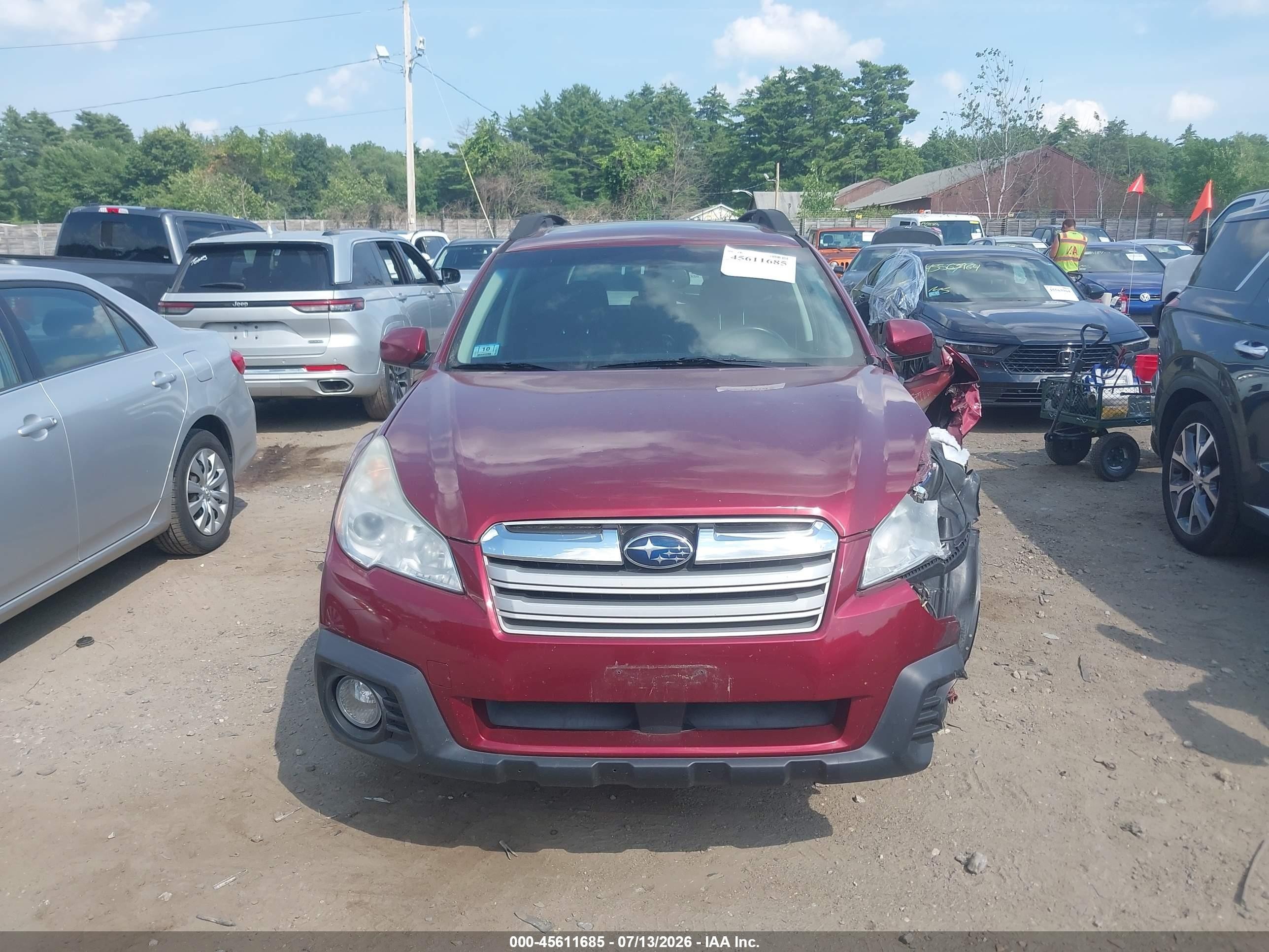 2014 Subaru Outback 2.5i Limited Красный vin: 4S4BRBLCXE3267907