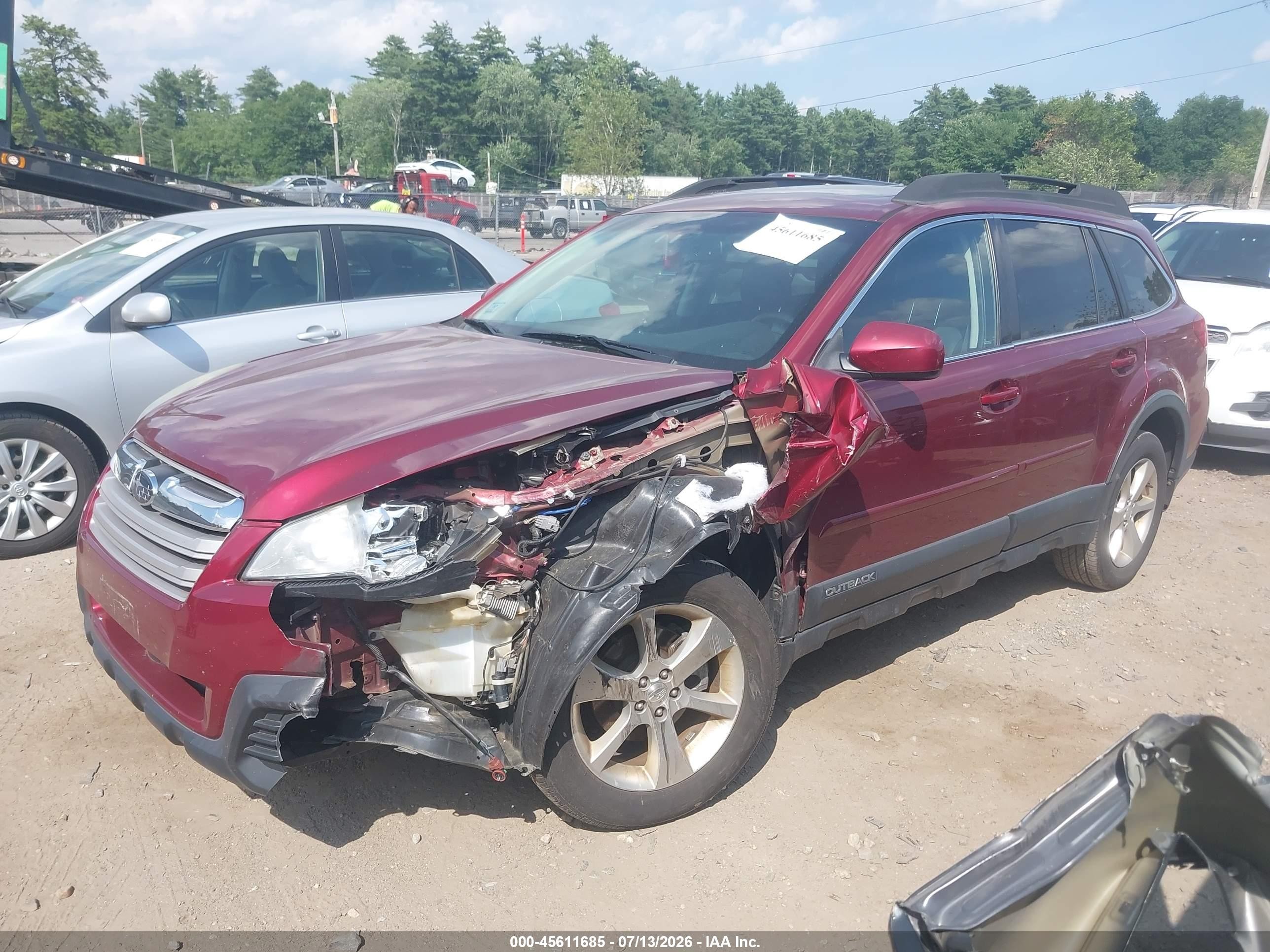 2014 Subaru Outback 2.5i Limited Красный vin: 4S4BRBLCXE3267907