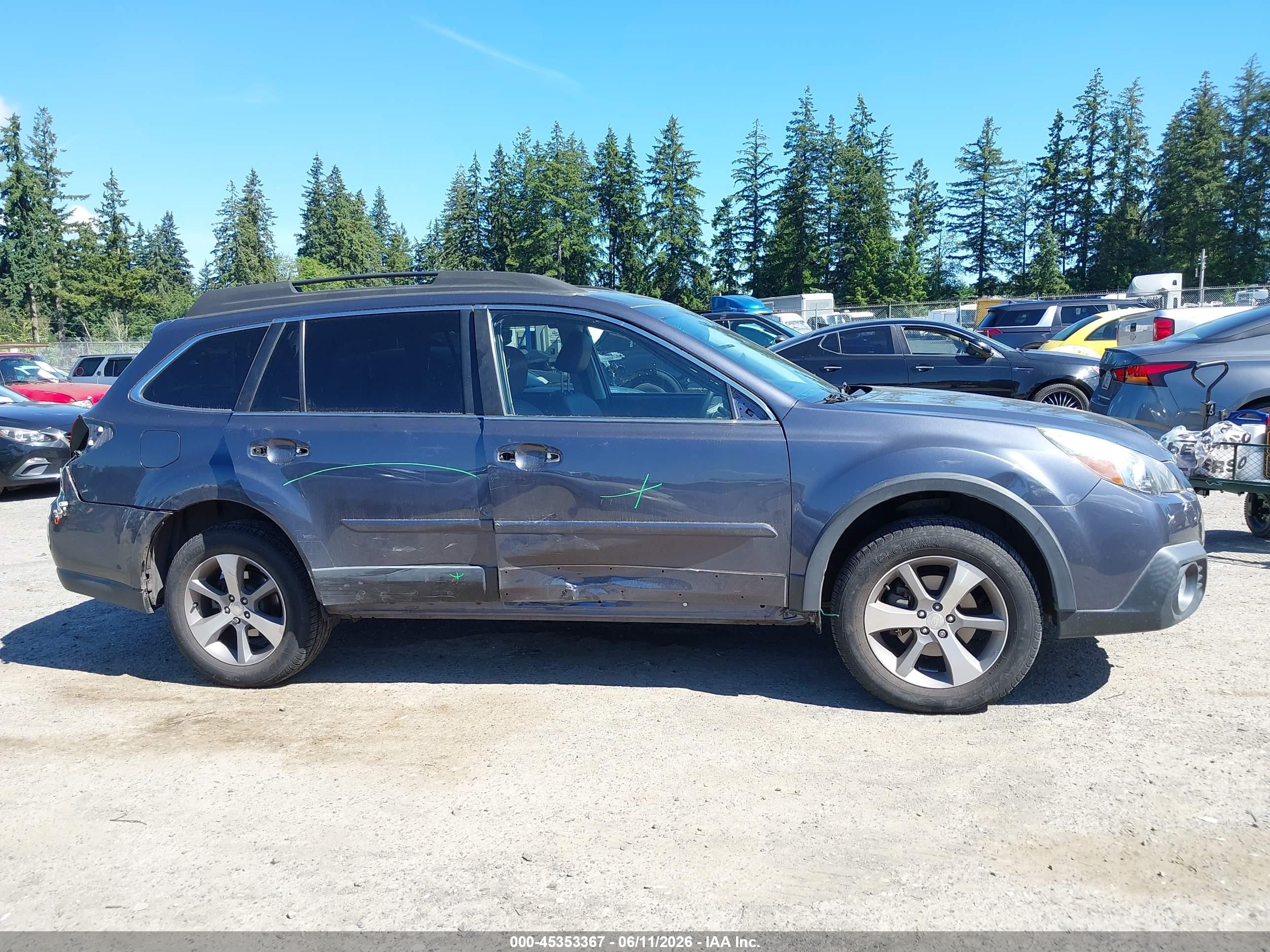 2014 Subaru Outback 2.5i Limited Gray vin: 4S4BRBPC5E3234727