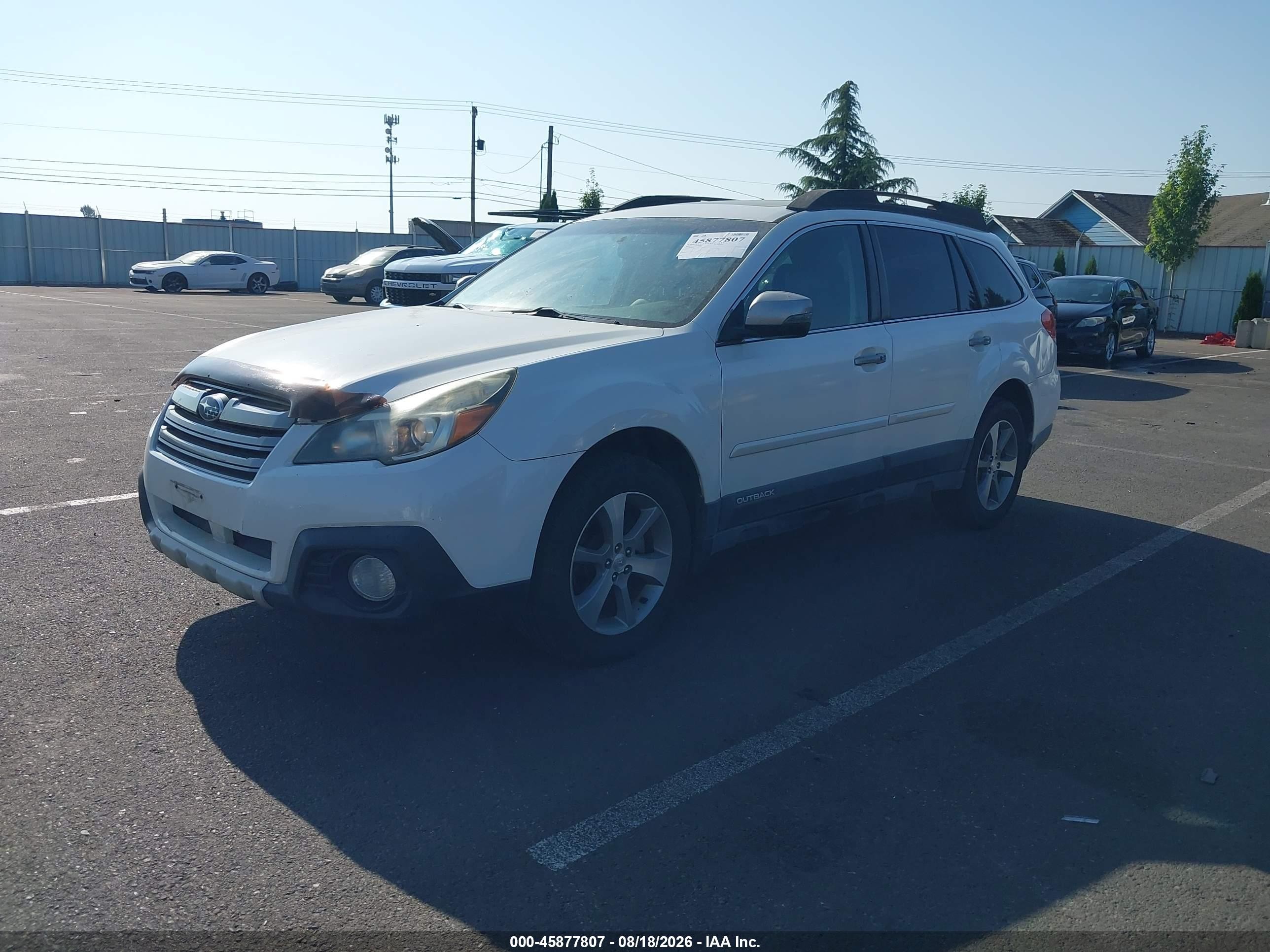 2014 Subaru Outback 2.5i Limited White vin: 4S4BRBPC5E3294040