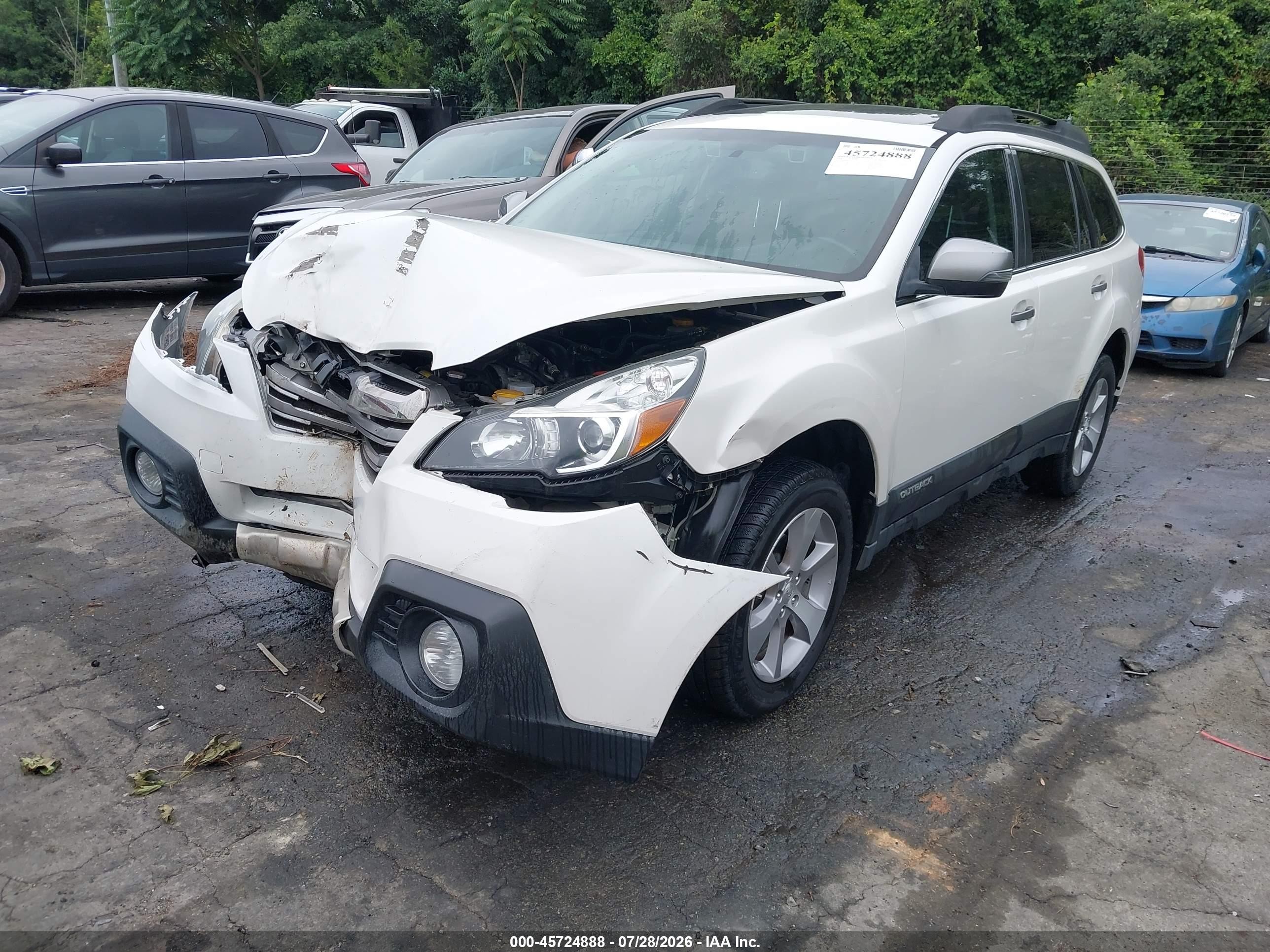 2014 Subaru Outback 2.5i Limited White vin: 4S4BRBPC5E3317381