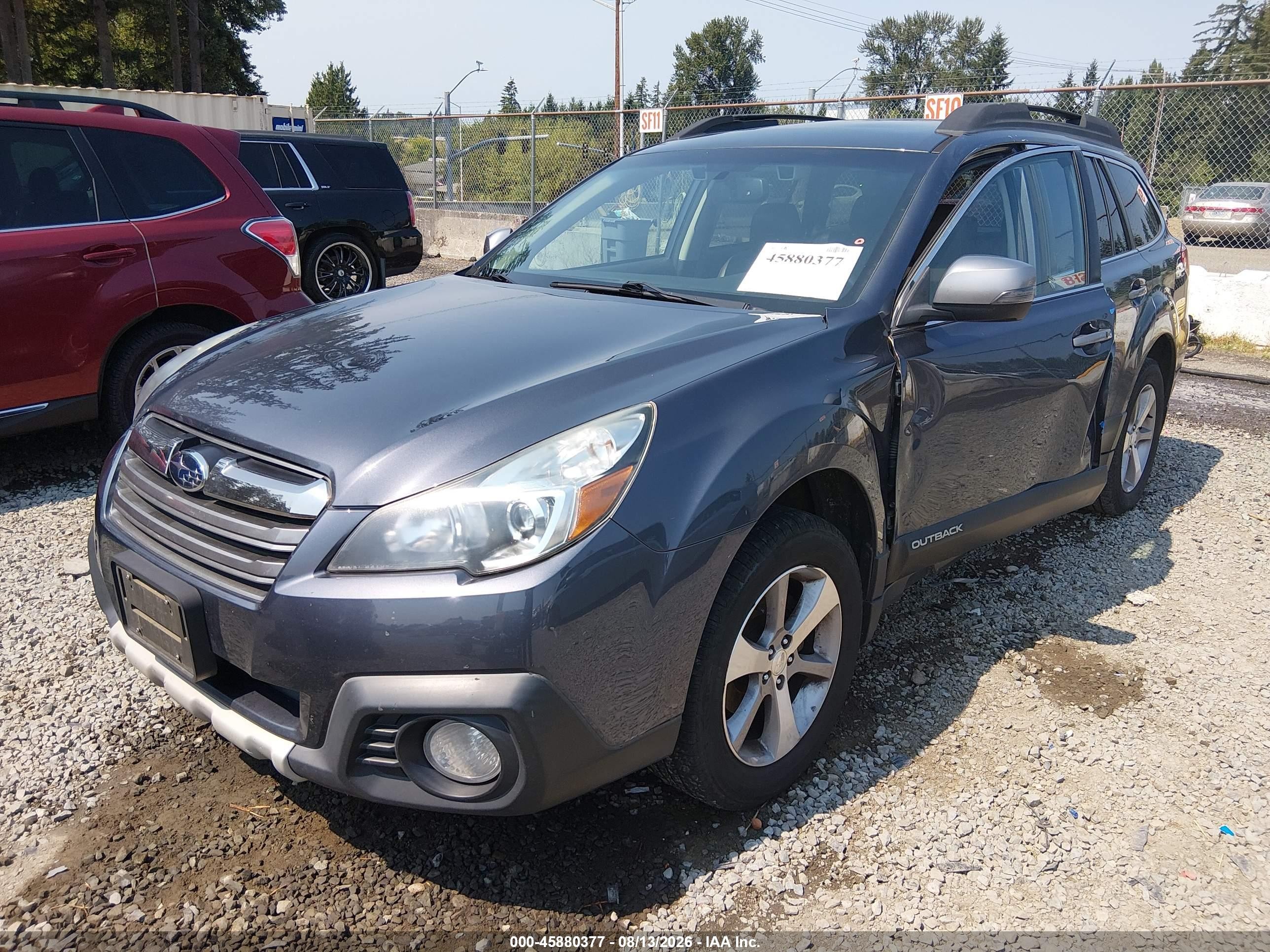 2014 Subaru Outback 2.5i Limited Gray vin: 4S4BRBPC6E3284830