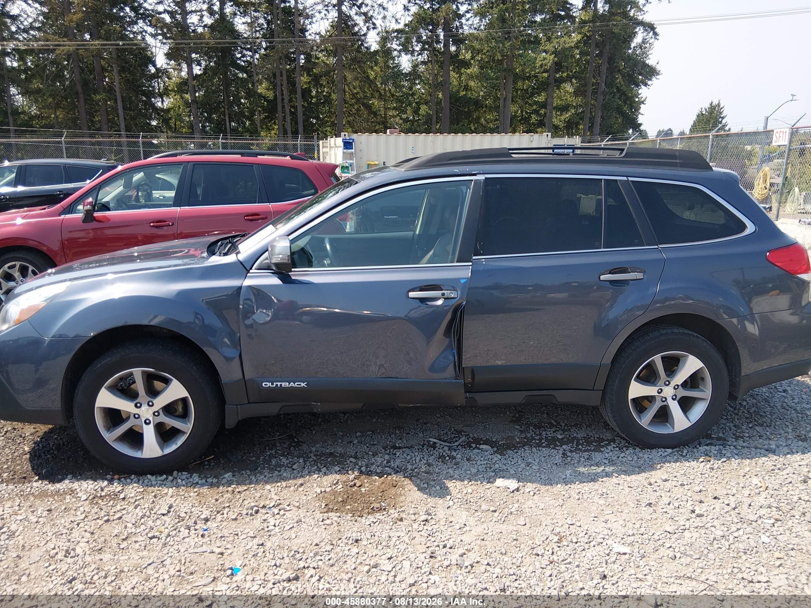 2014 Subaru Outback 2.5i Limited Gray vin: 4S4BRBPC6E3284830