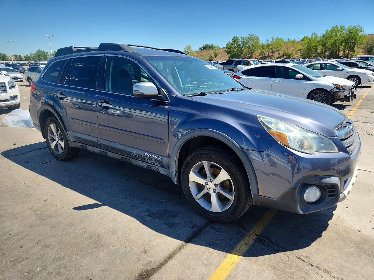 2014 Subaru Outback 2.5i Limited Blue vin: 4S4BRBPCXE3228499
