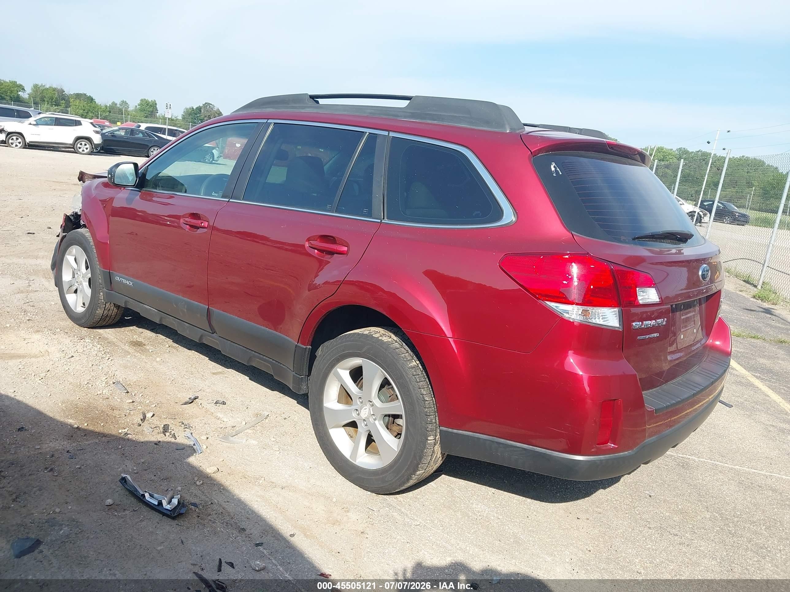 2014 Subaru Outback 2.5i Red vin: 4S4BRCAC2E3310421