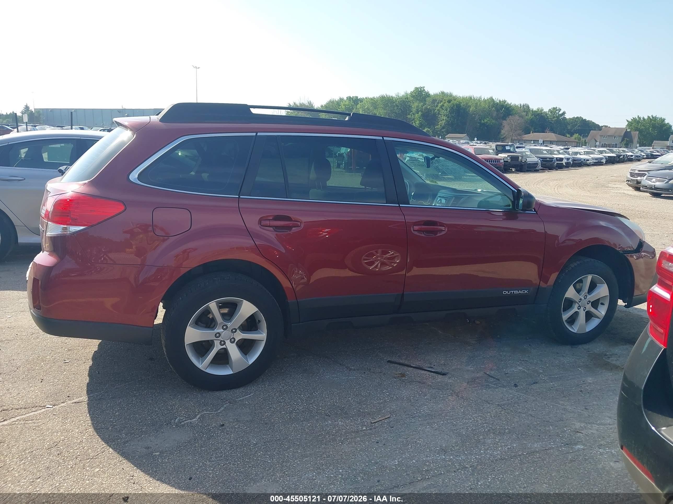 2014 Subaru Outback 2.5i Red vin: 4S4BRCAC2E3310421