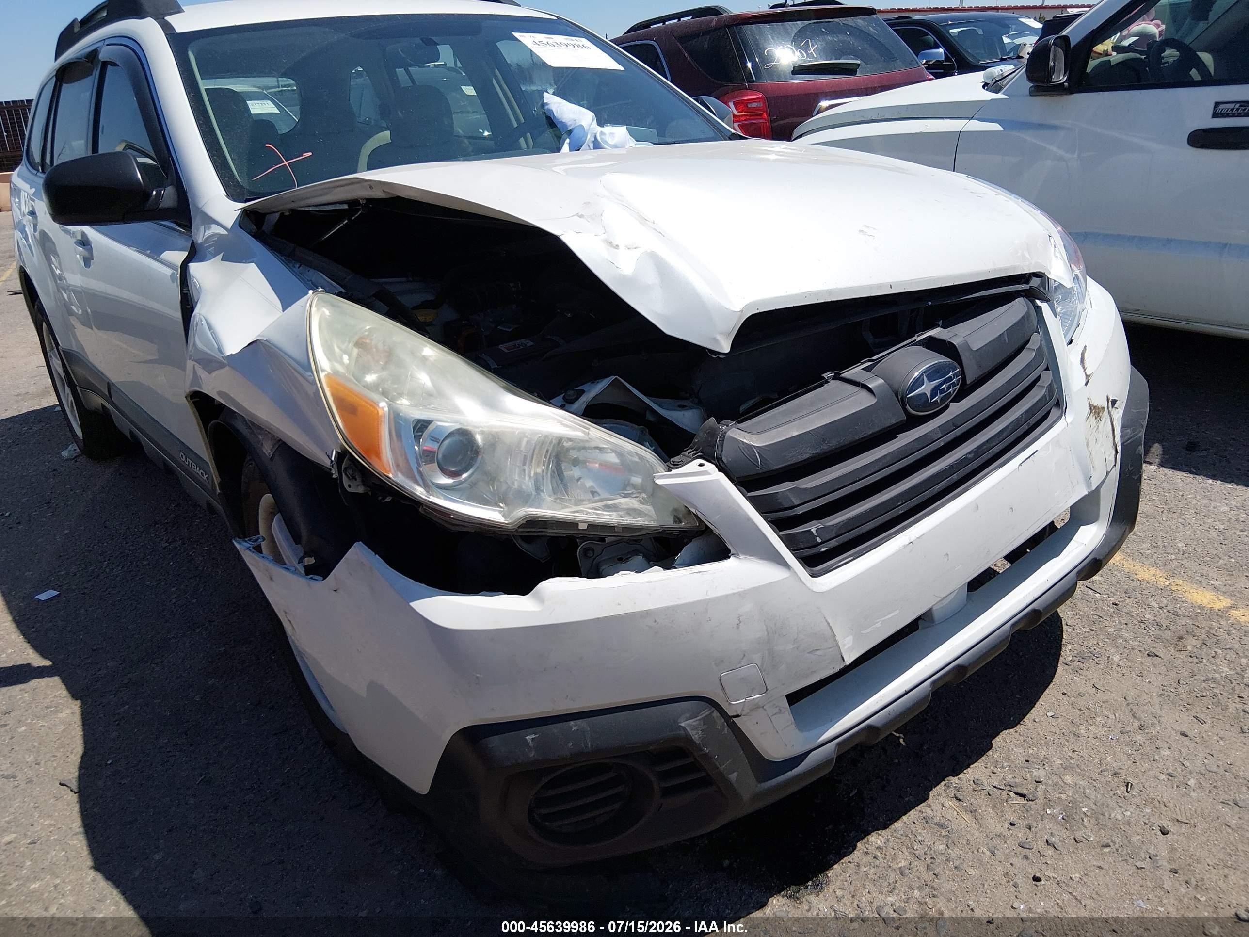 2013 Subaru Outback 2.5i White vin: 4S4BRCAC3D1288150