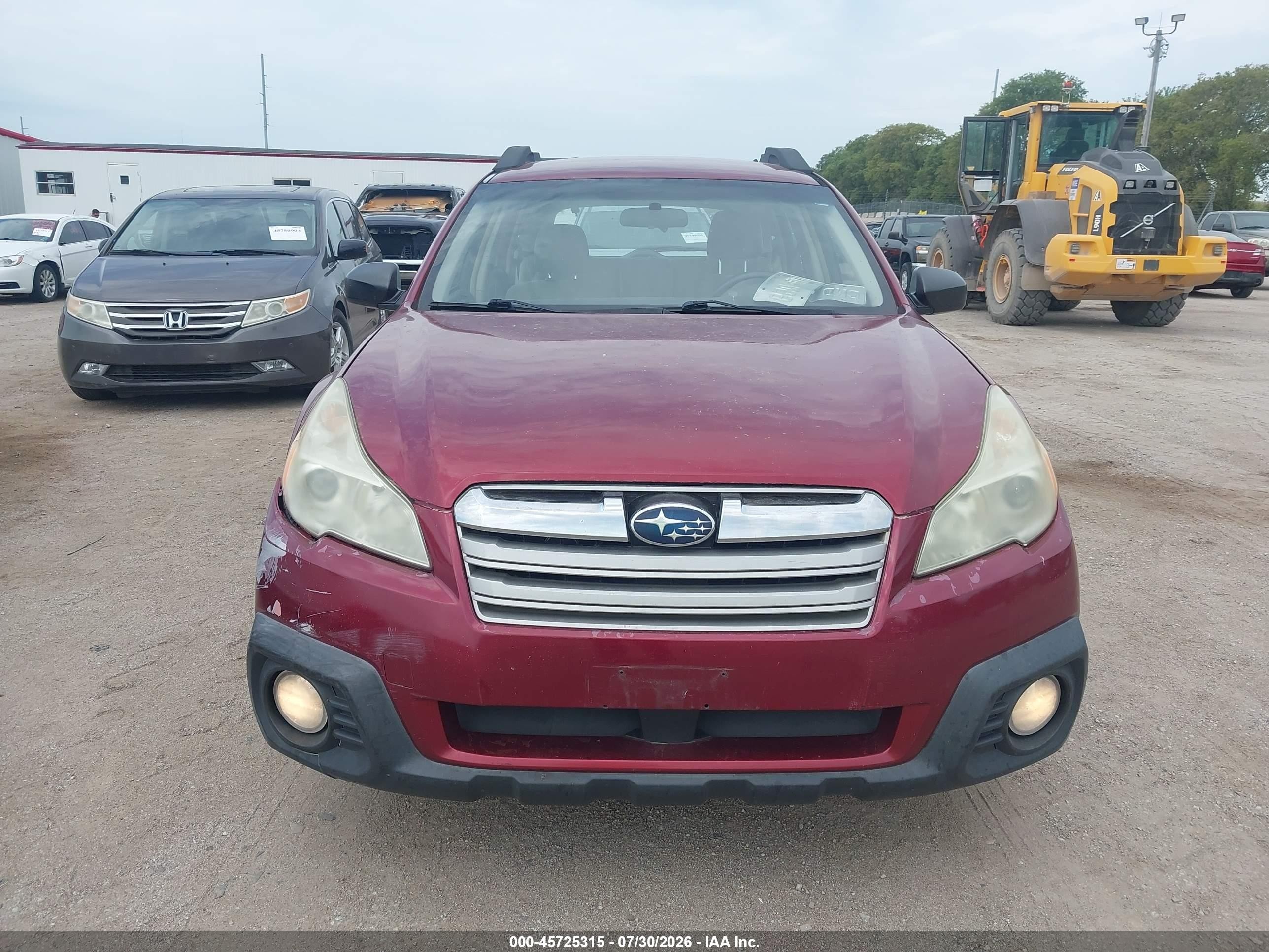 2014 Subaru Outback 2.5i Red vin: 4S4BRCAC3E3298165