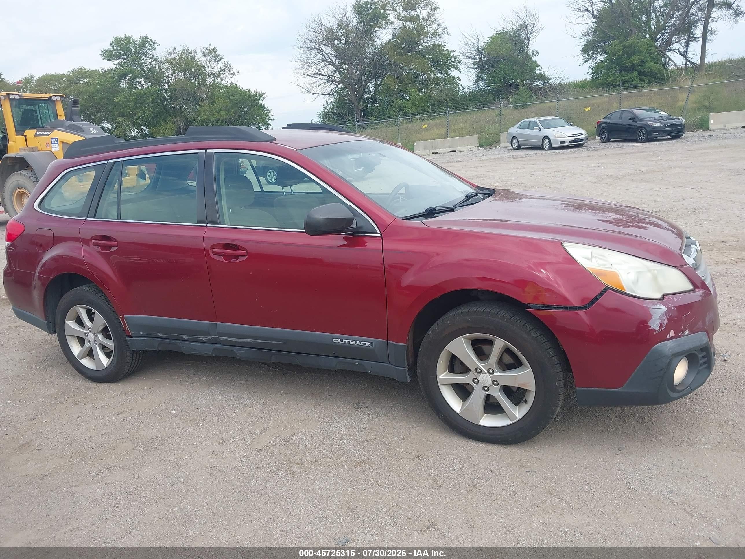 2014 Subaru Outback 2.5i Red vin: 4S4BRCAC3E3298165