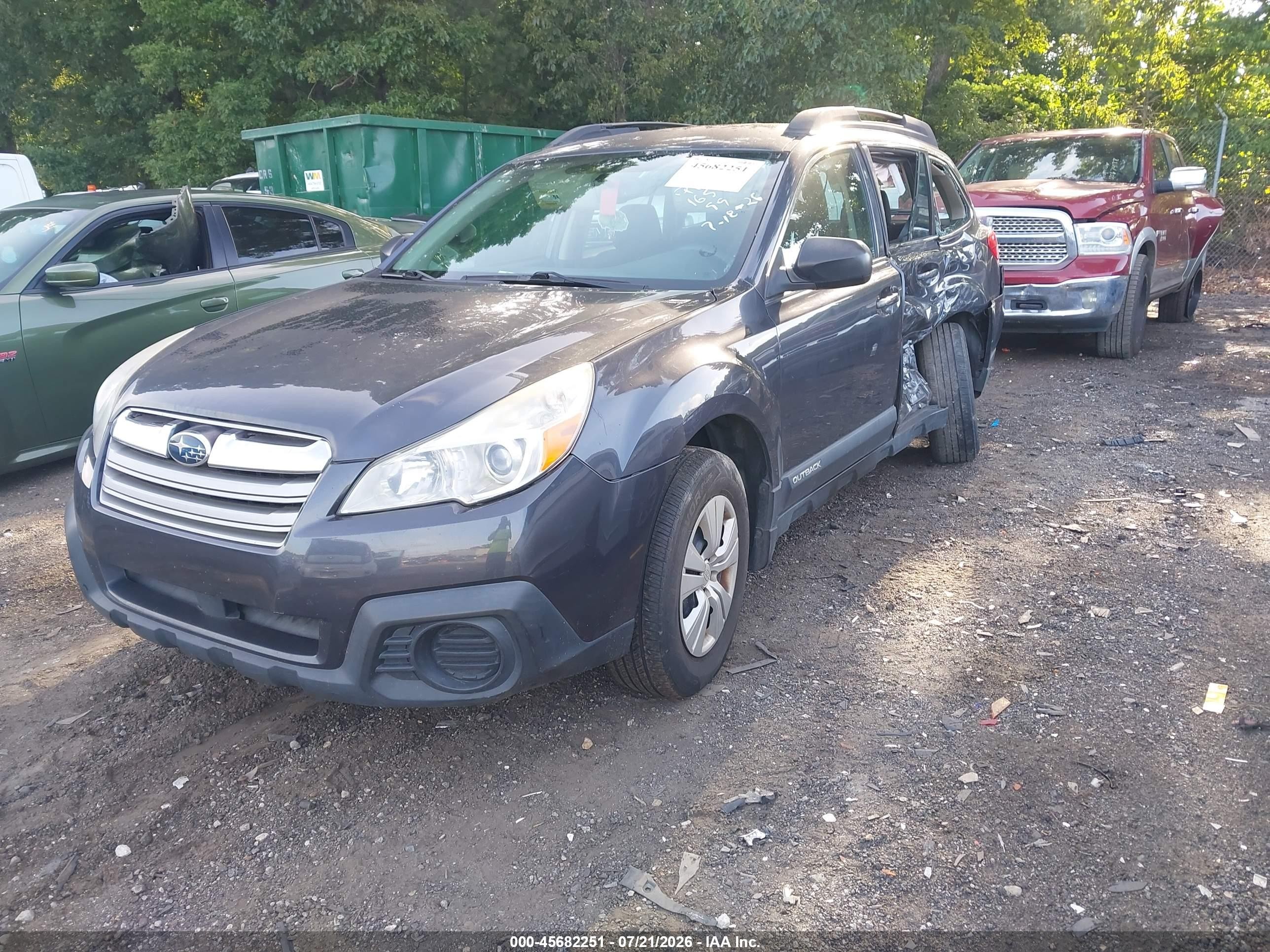 2013 Subaru Outback 2.5i Gray vin: 4S4BRCAC5D3216547