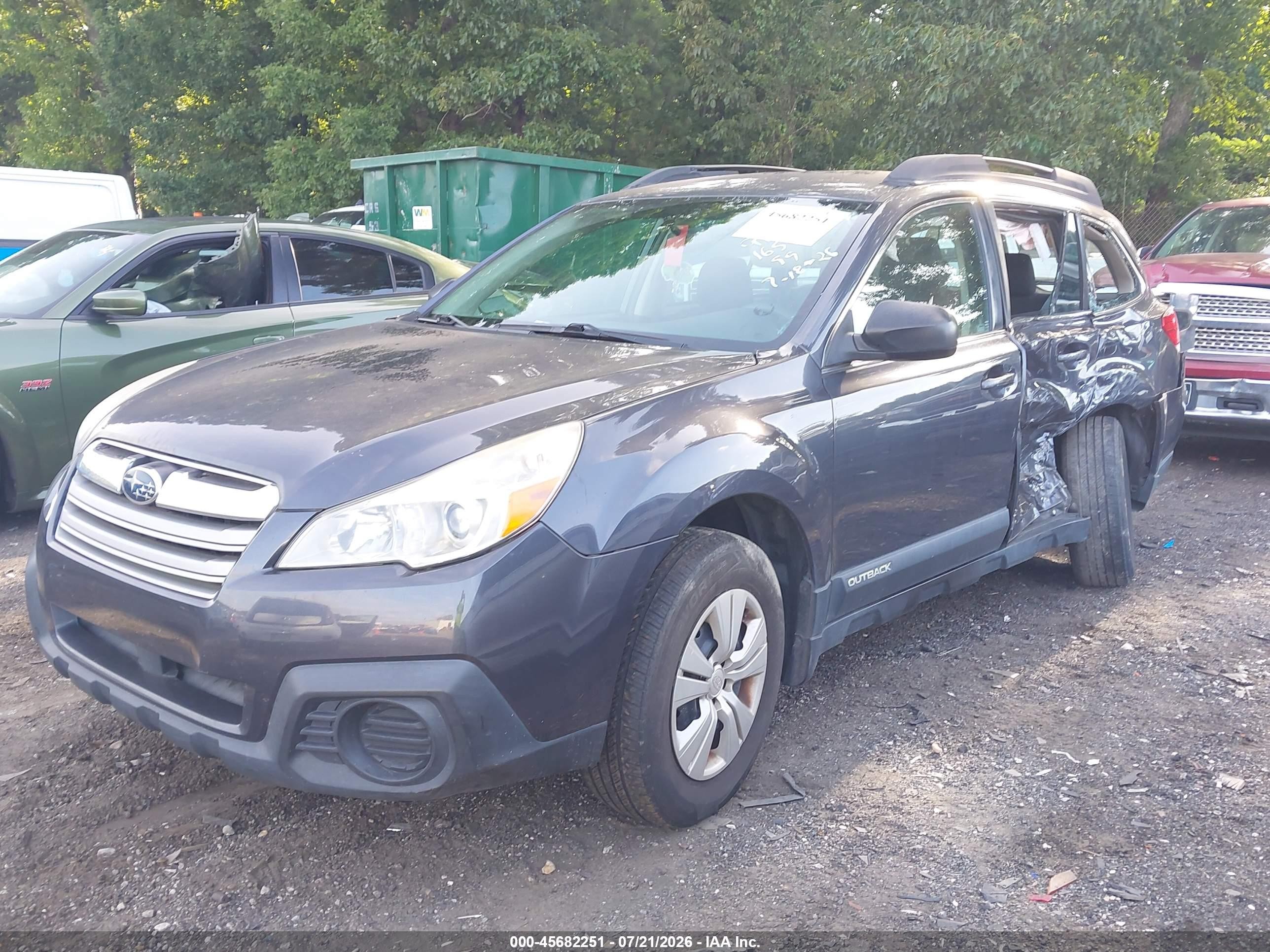 2013 Subaru Outback 2.5i Gray vin: 4S4BRCAC5D3216547