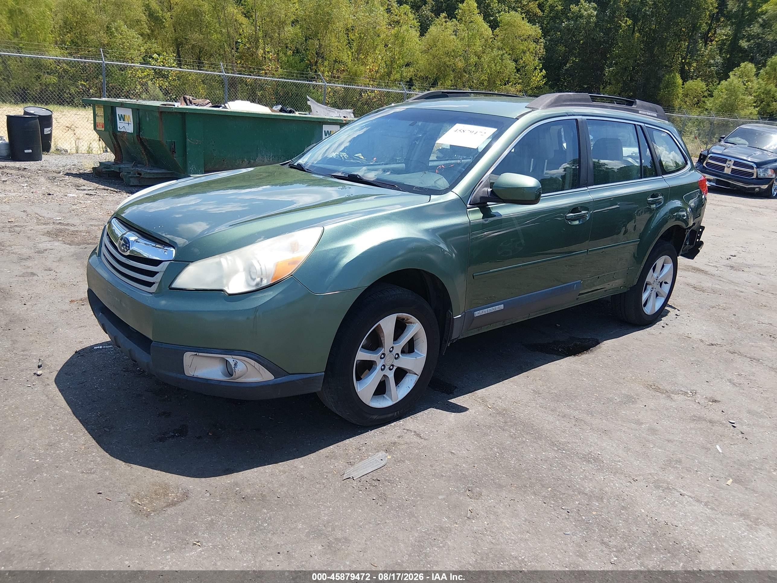 2012 Subaru Outback 2.5i Green vin: 4S4BRCAC6C3225062