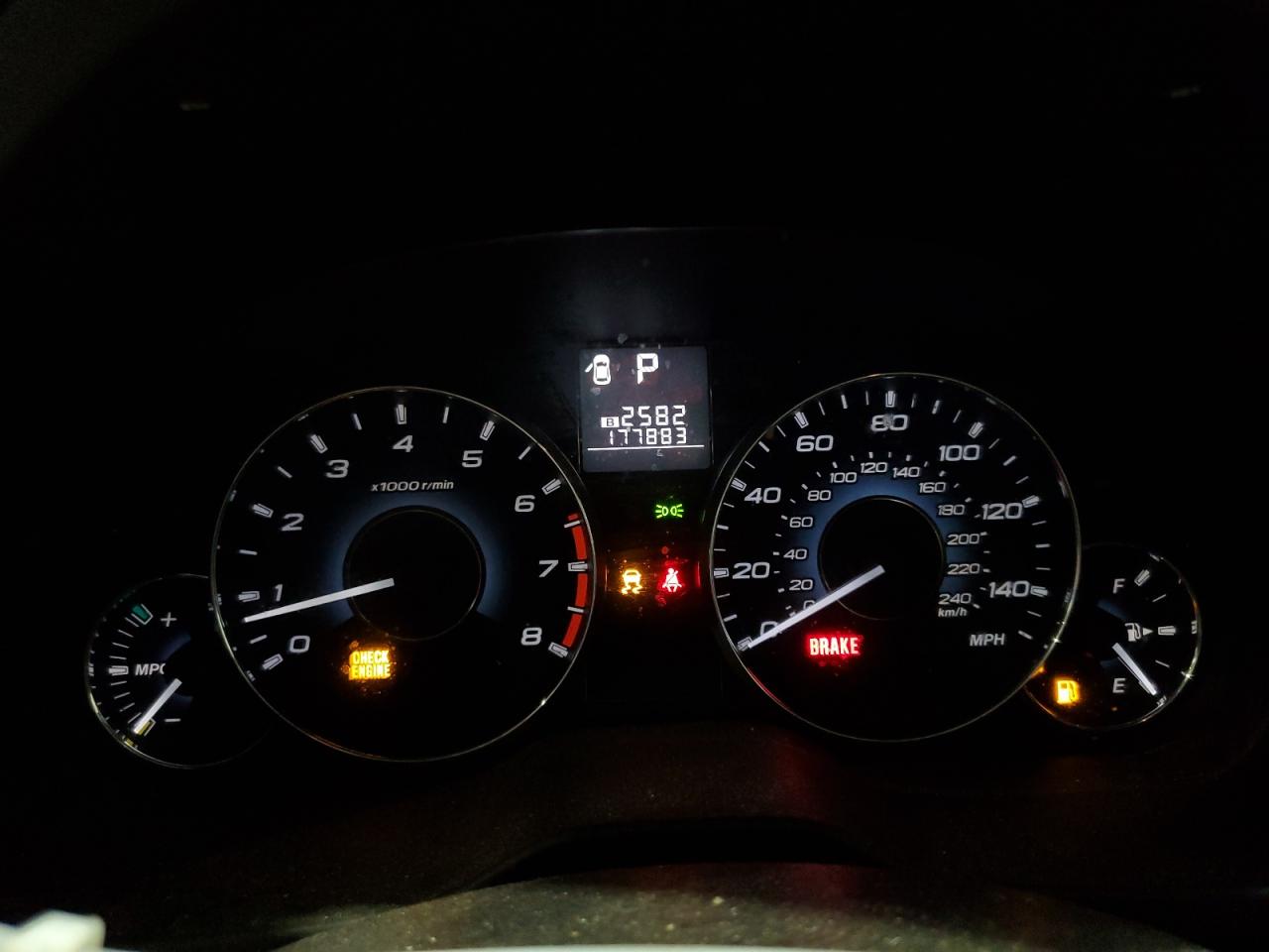 2012 Subaru Outback 2.5i Silver vin: 4S4BRCAC6C3268204 Damage: Warning Light - Engine, On, Unacceptable