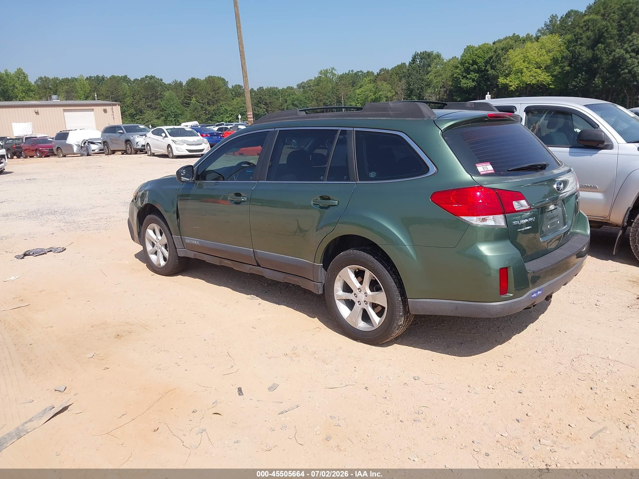 2013 Subaru Outback 2.5i Green vin: 4S4BRCAC6D3217187