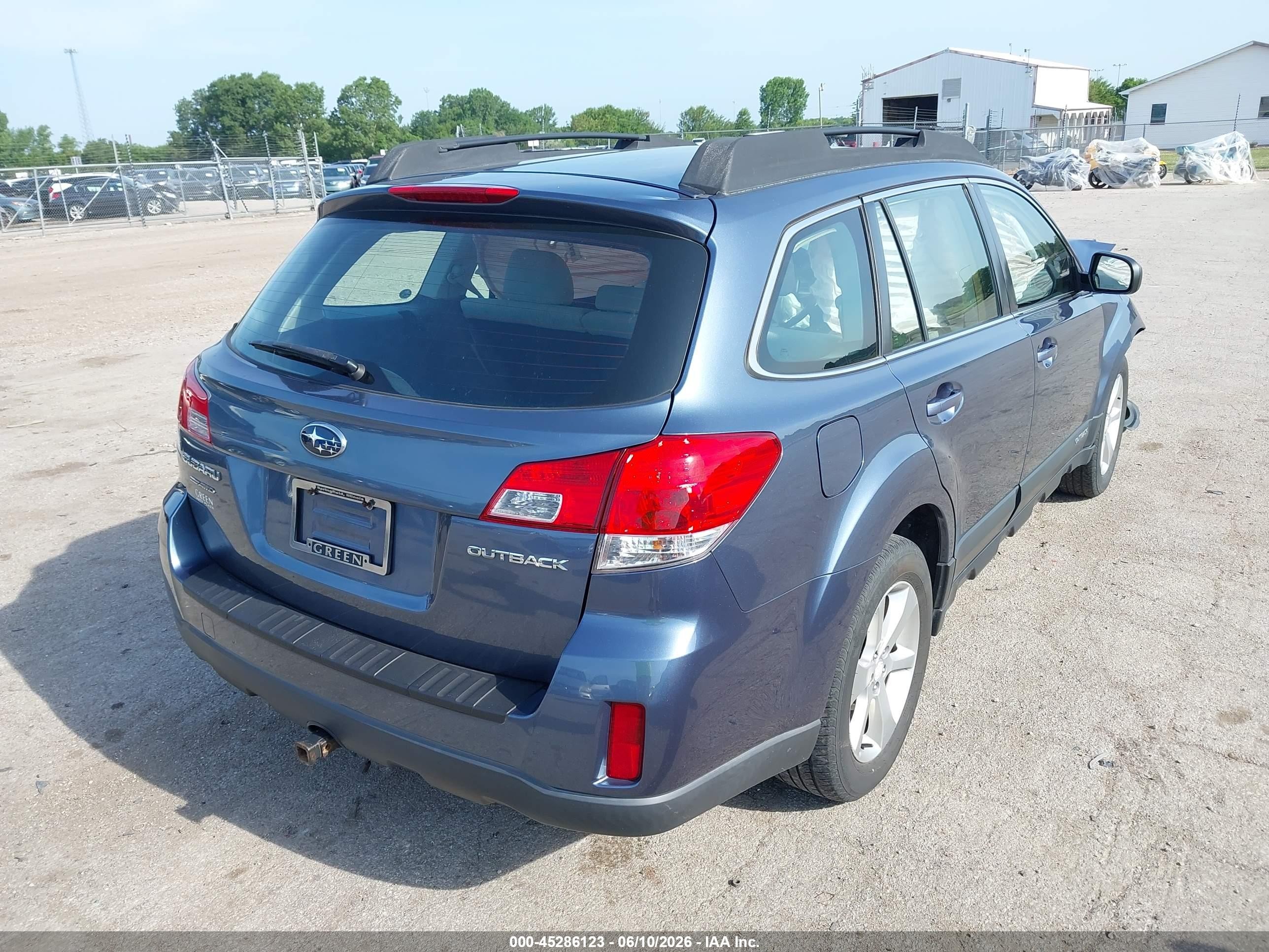2014 Subaru Outback 2.5i Blue vin: 4S4BRCAC7E3226188