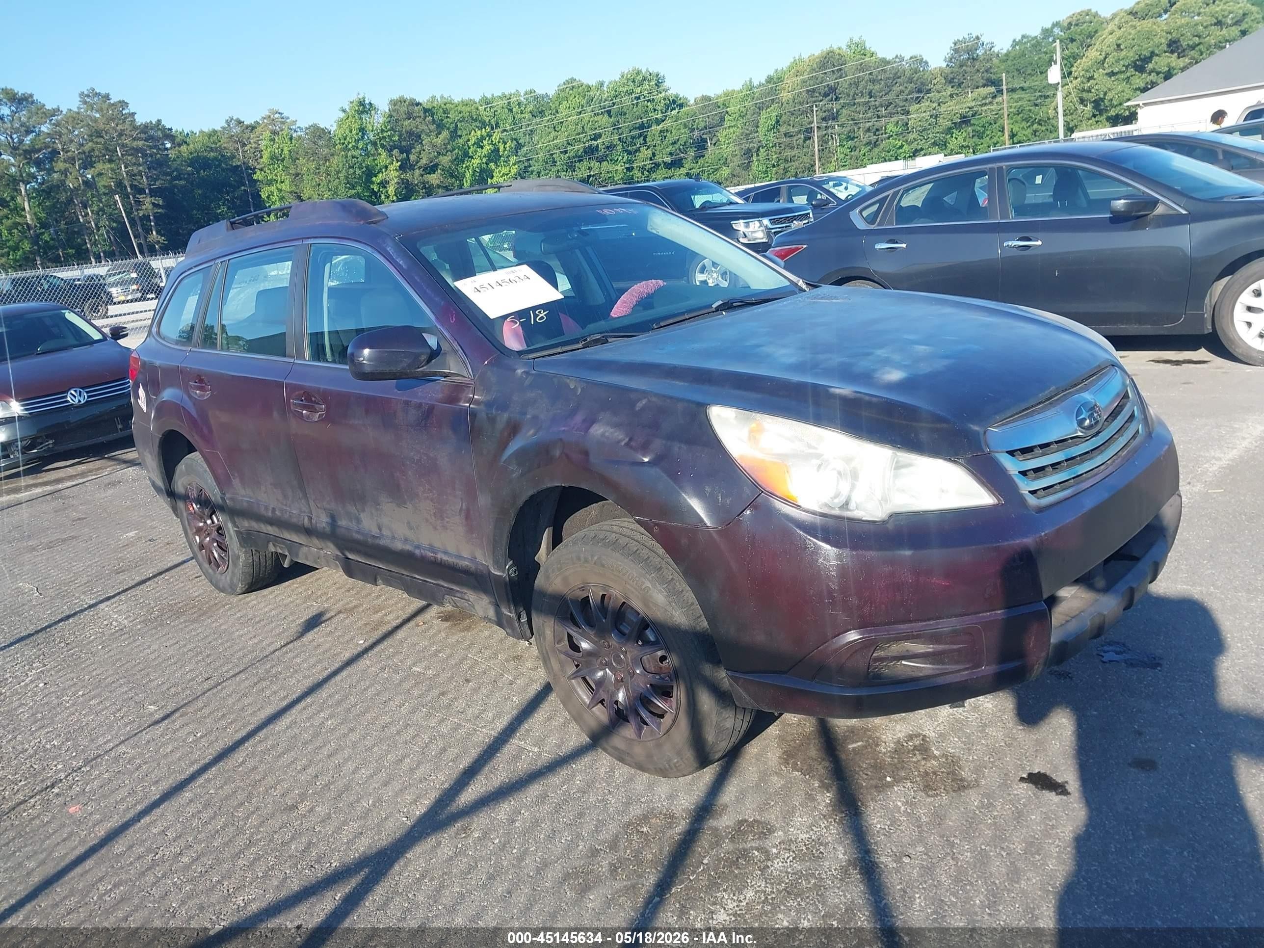 2010 Subaru Outback 2.5i Бордовый vin: 4S4BRCAC9A3362400