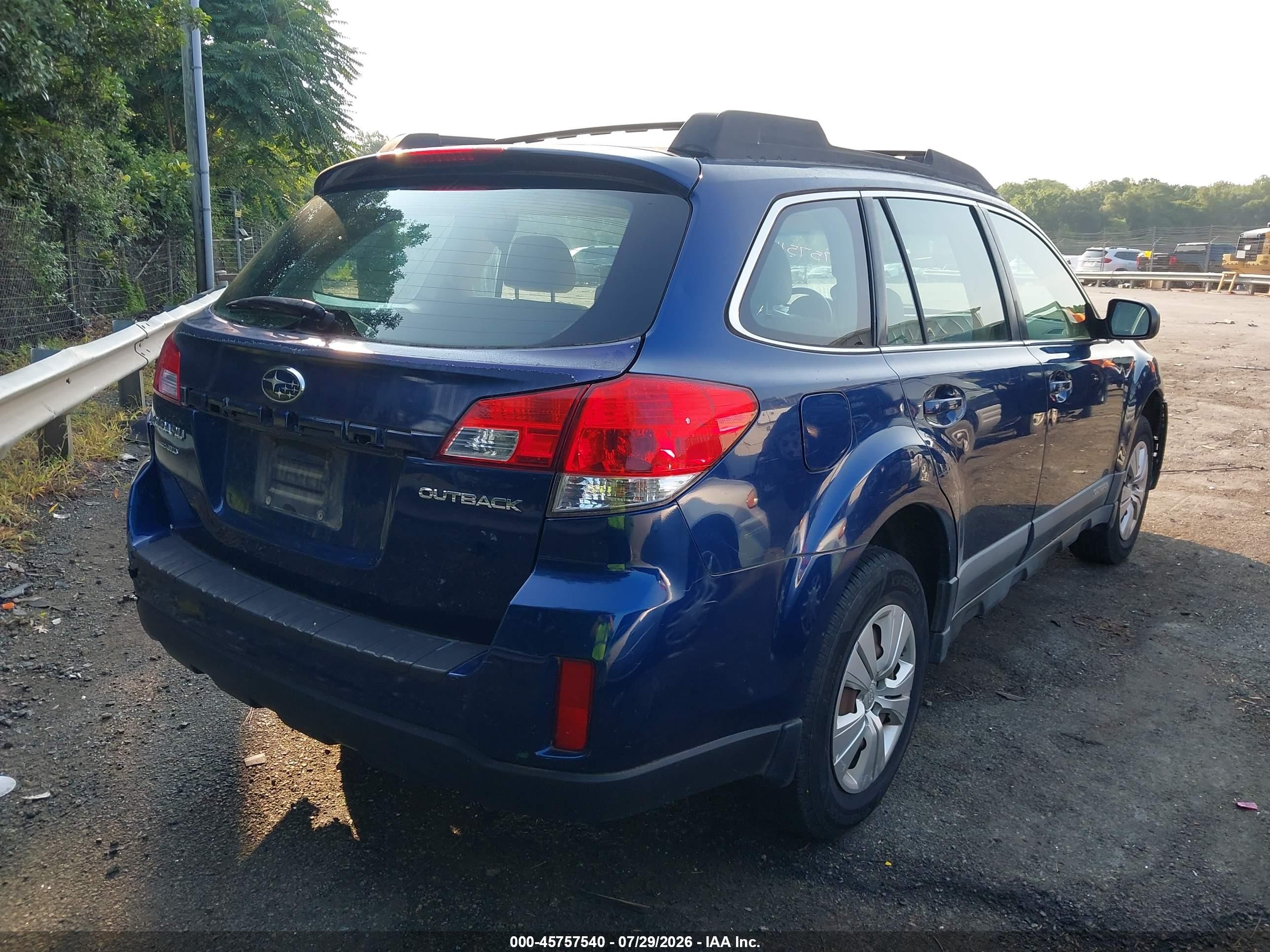 2010 Subaru Outback 2.5i Blue vin: 4S4BRCACXA3311505