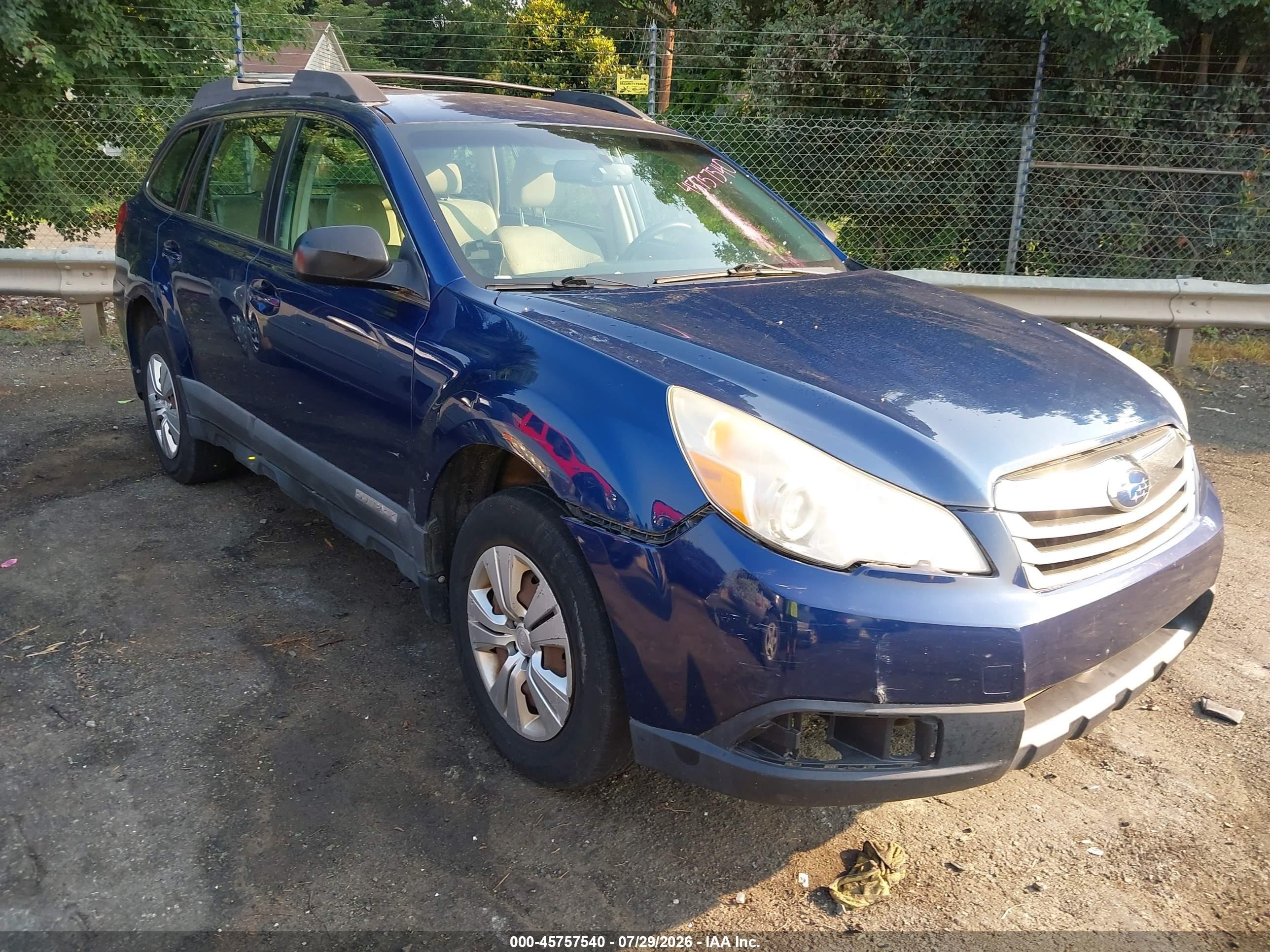 2010 Subaru Outback 2.5i Blue vin: 4S4BRCACXA3311505