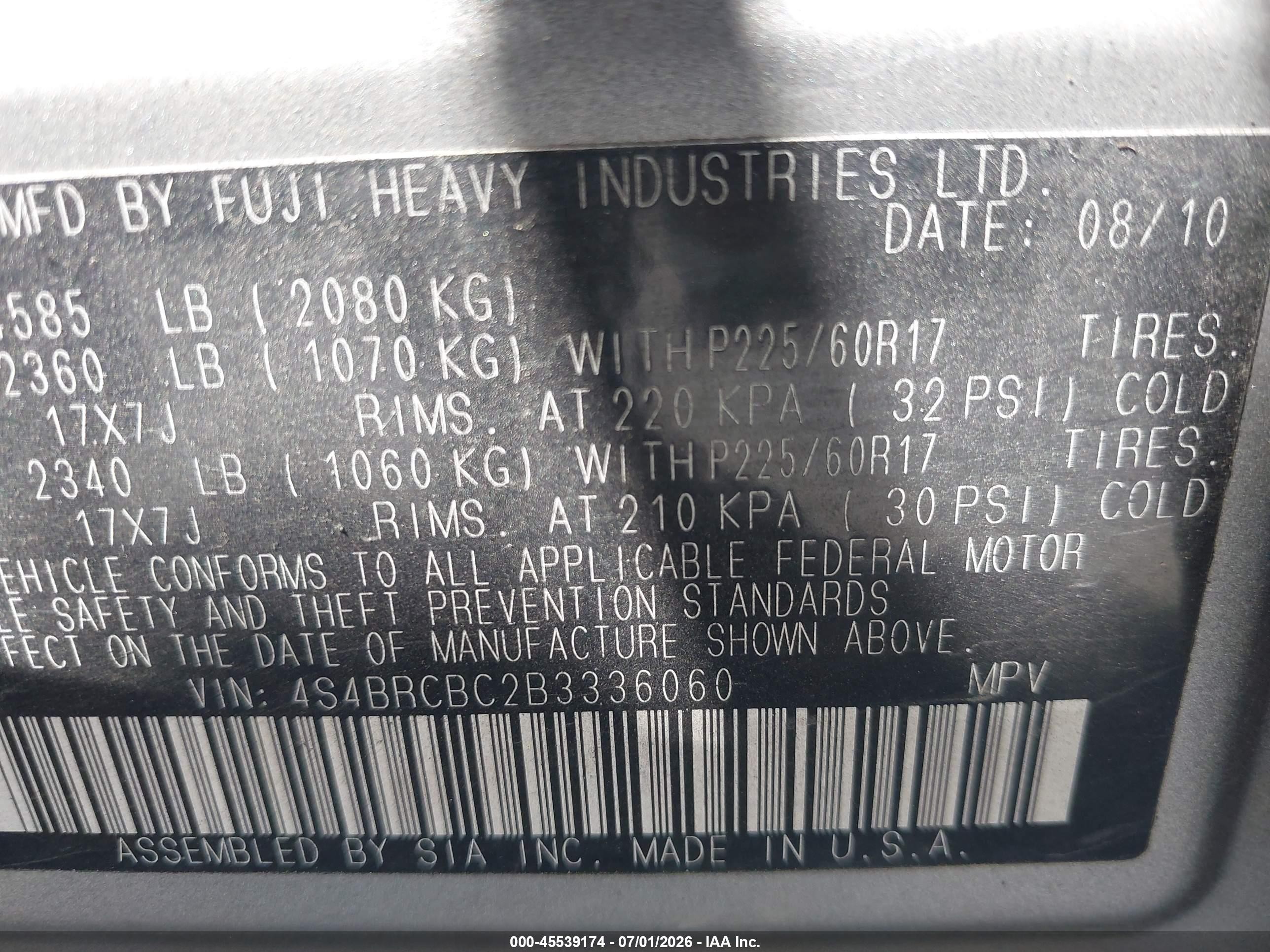 2011 Subaru Outback 2.5i Premium Silver vin: 4S4BRCBC2B3336060