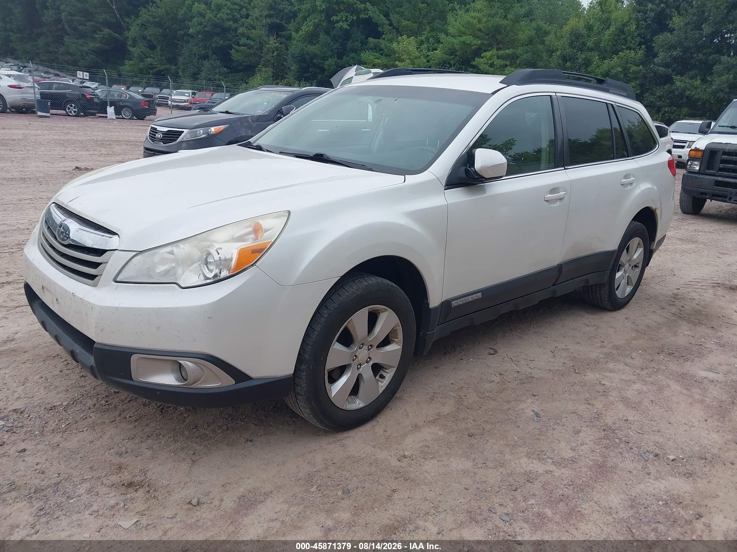 2012 Subaru Outback 2.5i Premium White vin: 4S4BRCCC1C3264249