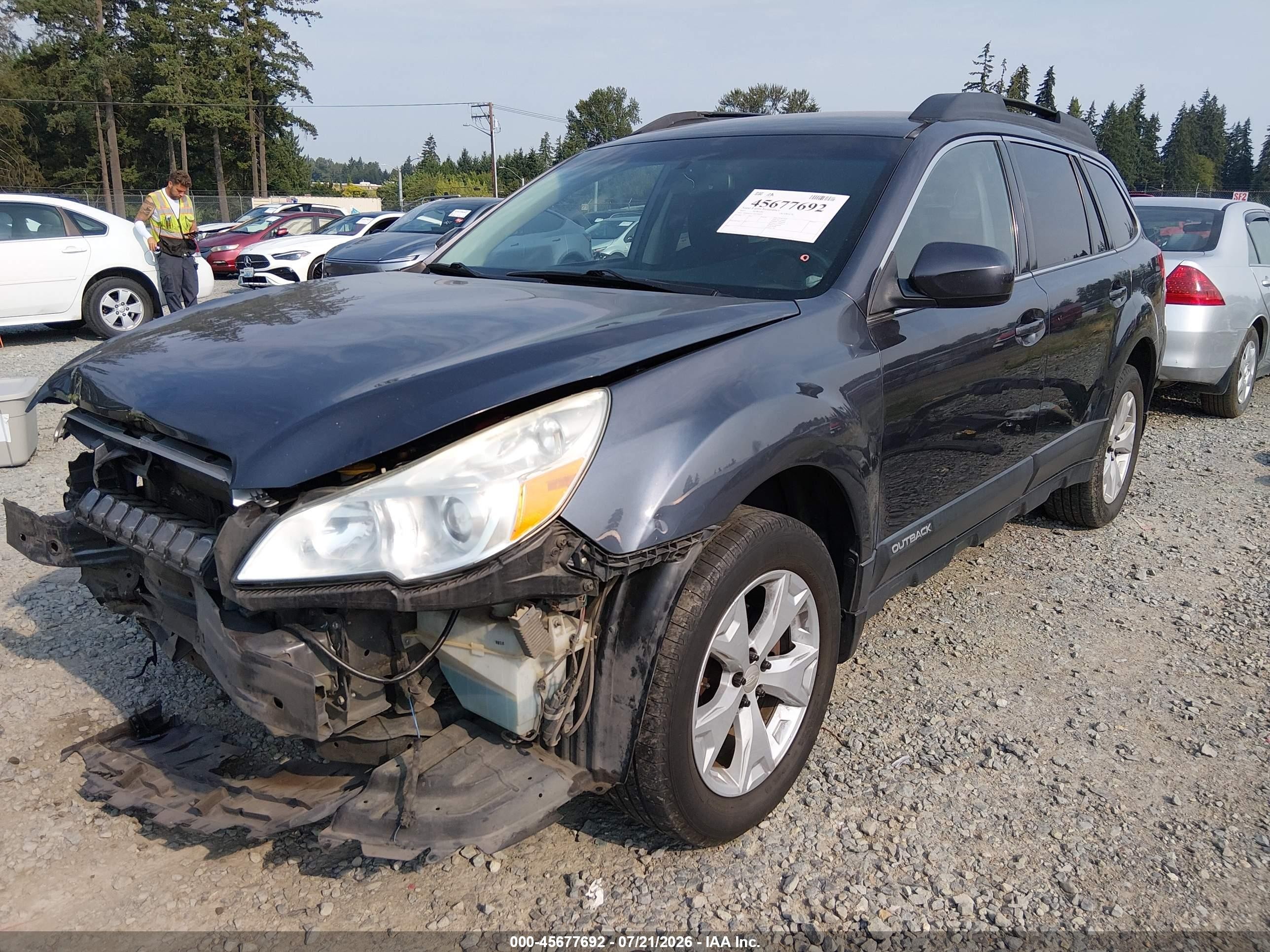 2013 Subaru Outback 2.5i Premium Gray vin: 4S4BRCCC1D3290657