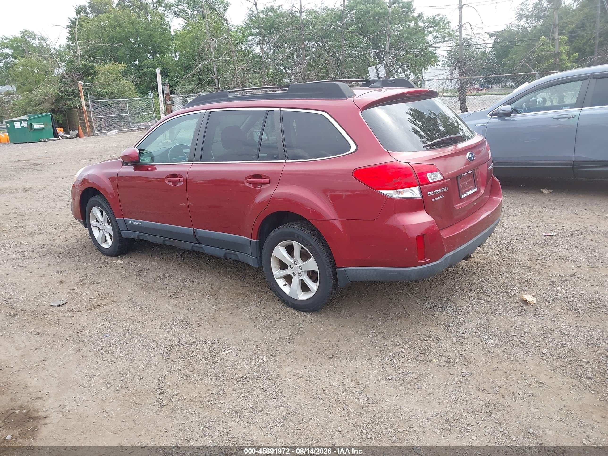 2014 Subaru Outback 2.5i Premium Red vin: 4S4BRCCC1E3259412