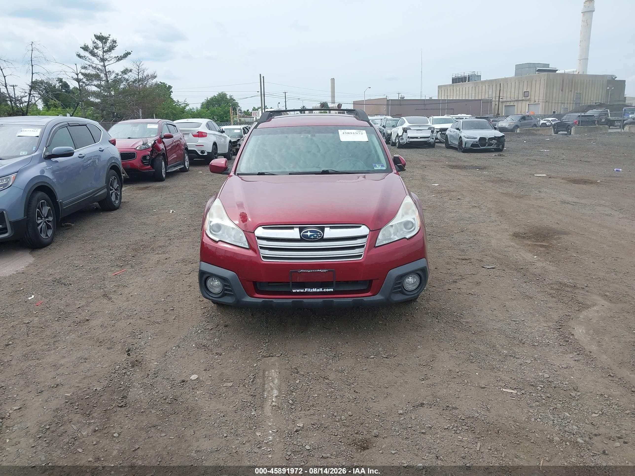 2014 Subaru Outback 2.5i Premium Red vin: 4S4BRCCC1E3259412