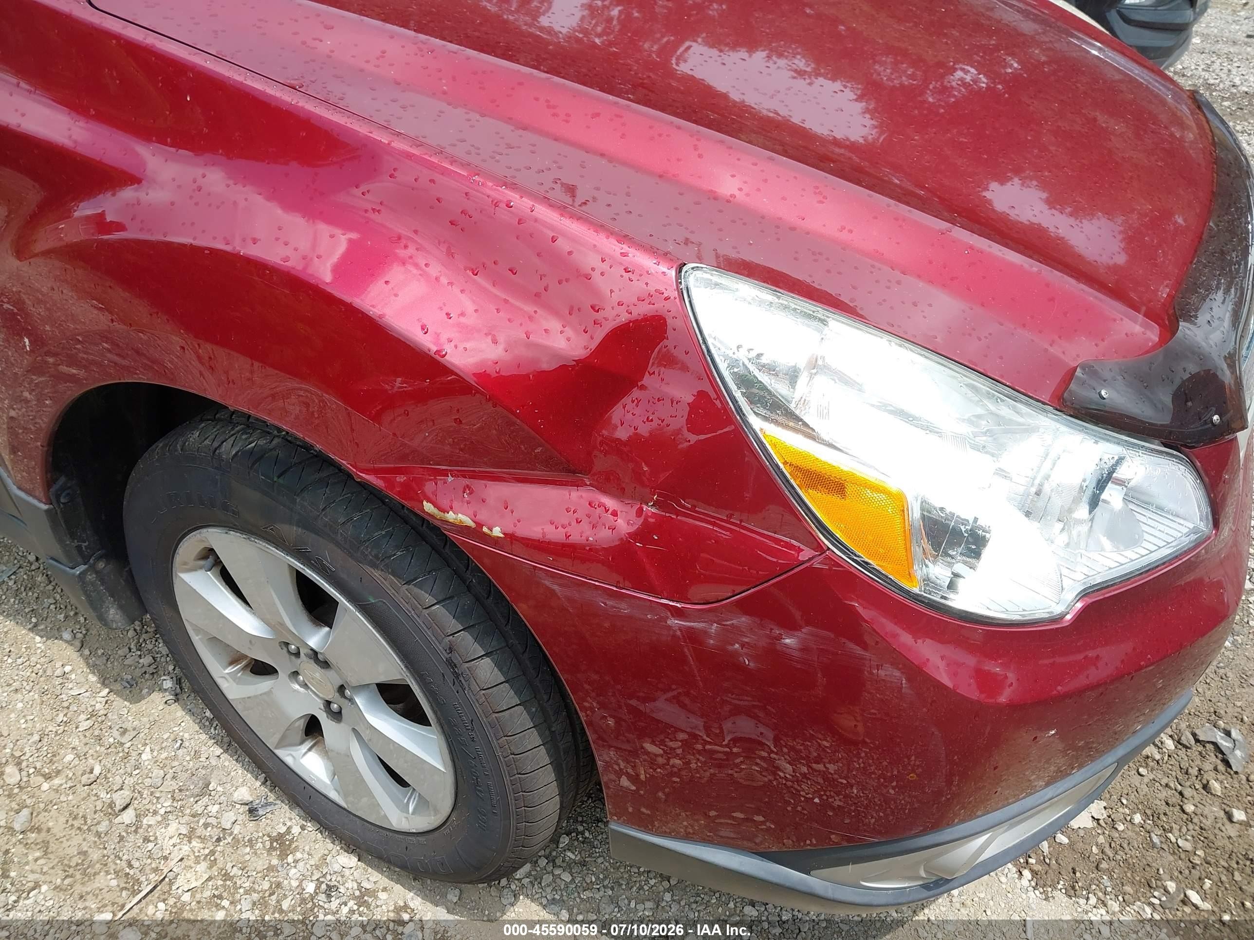 2012 Subaru Outback 2.5i Premium Red vin: 4S4BRCCC2C3252143