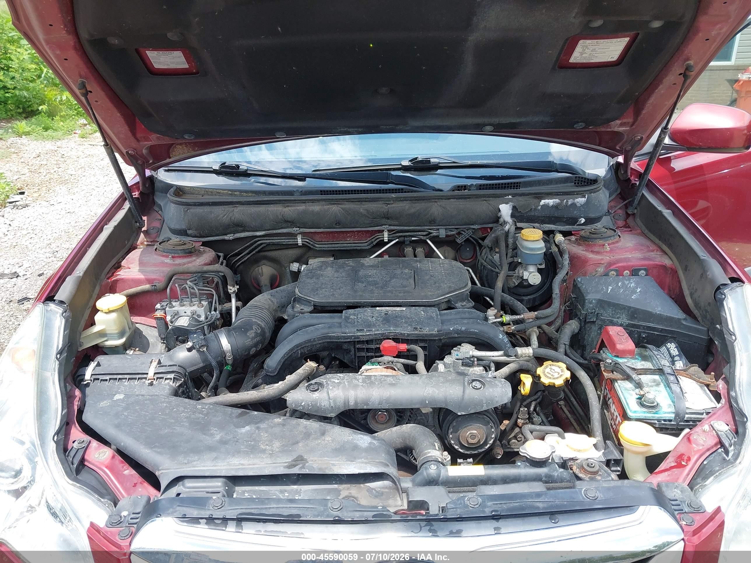 2012 Subaru Outback 2.5i Premium Red vin: 4S4BRCCC2C3252143