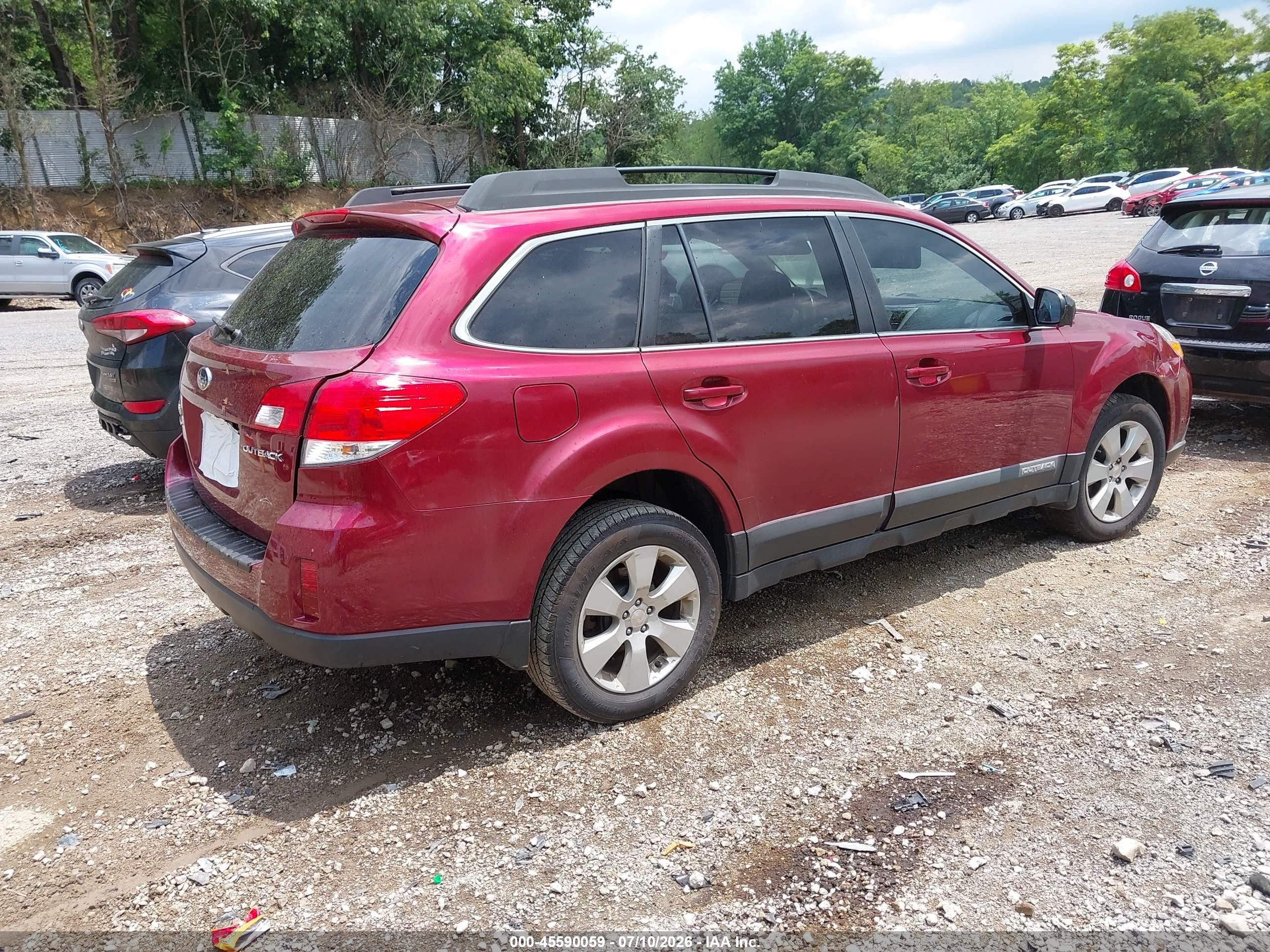 2012 Subaru Outback 2.5i Premium Red vin: 4S4BRCCC2C3252143