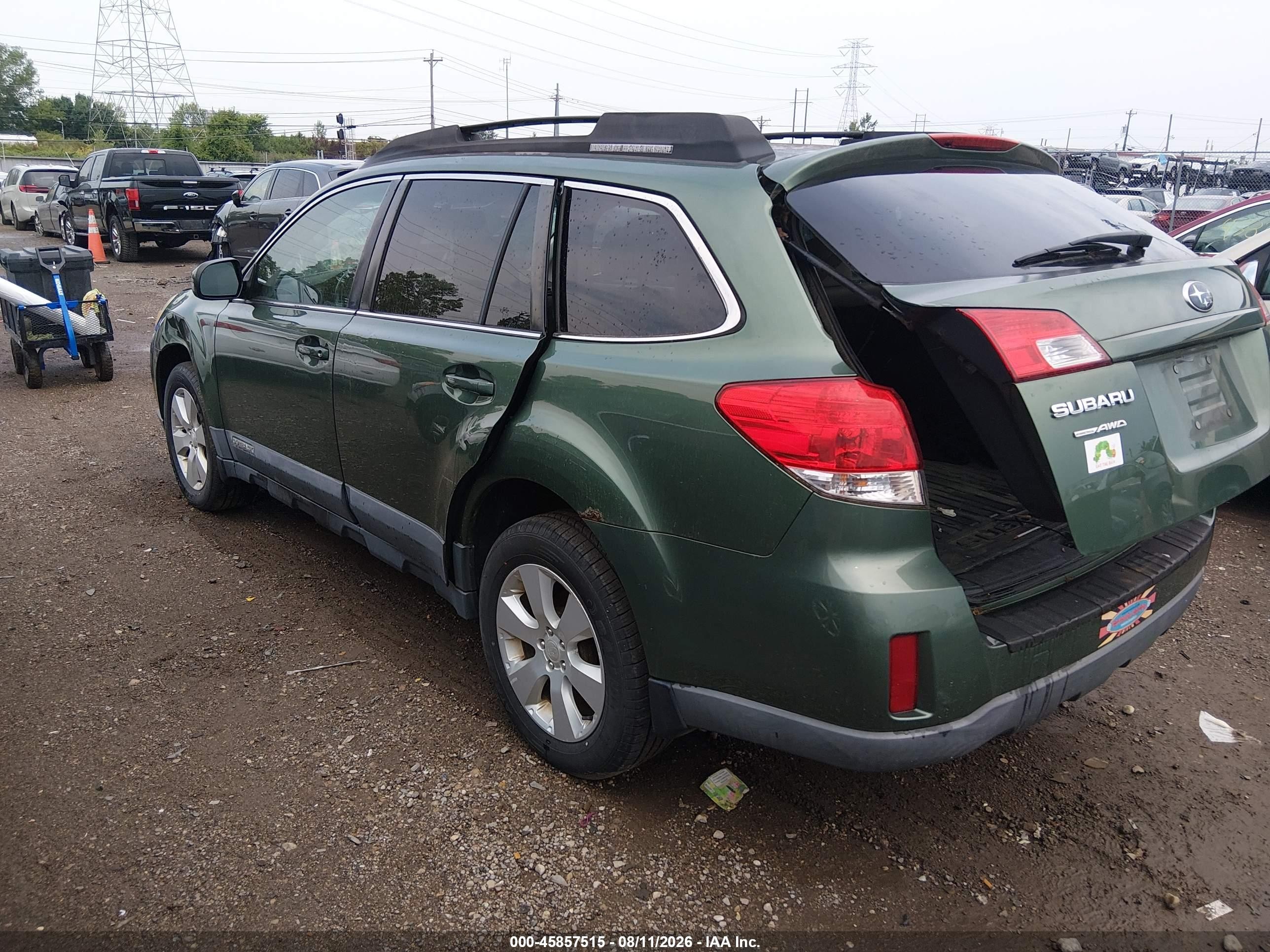 2011 Subaru Outback 2.5i Premium Green vin: 4S4BRCCC5B3428813
