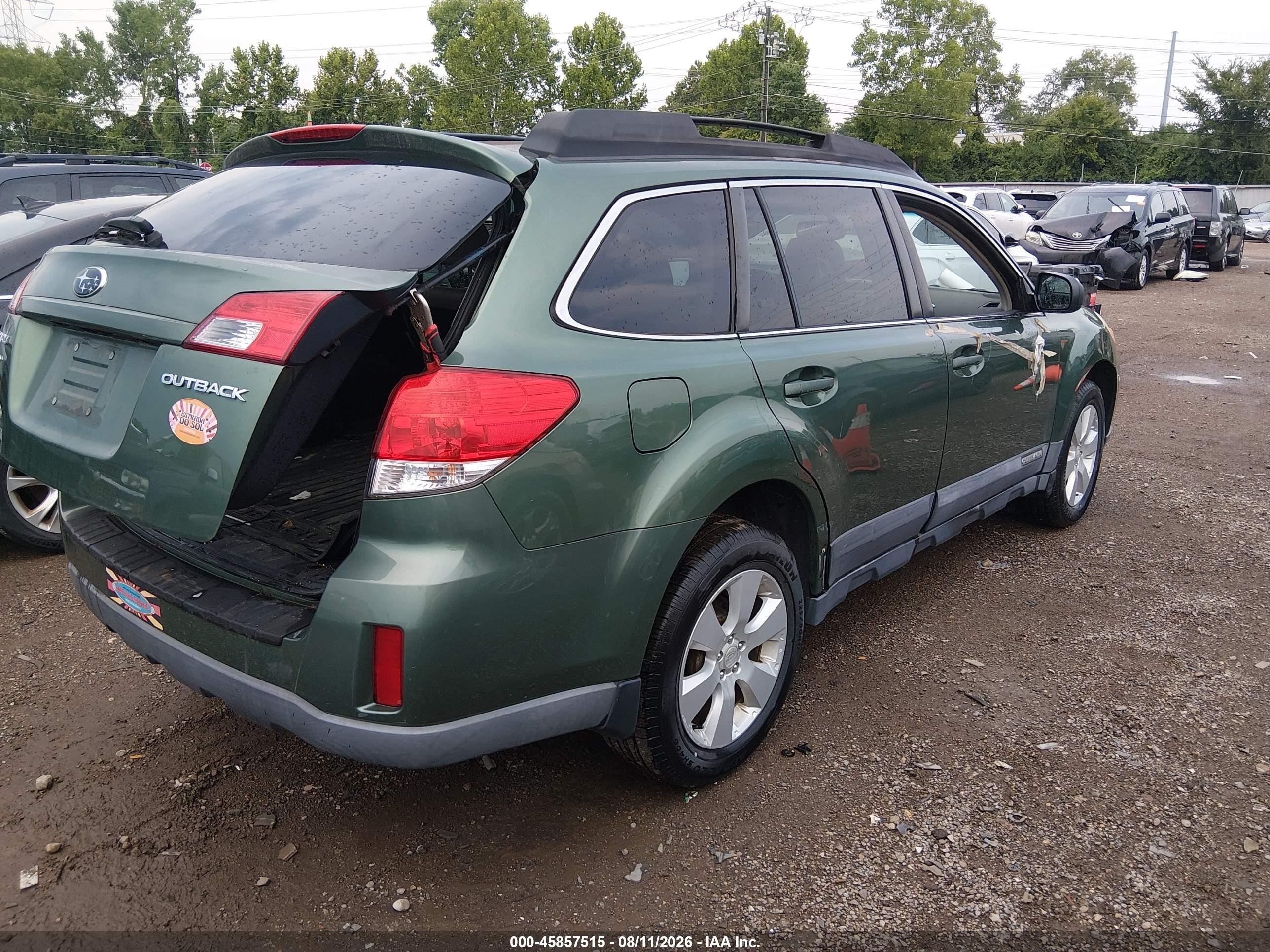 2011 Subaru Outback 2.5i Premium Green vin: 4S4BRCCC5B3428813