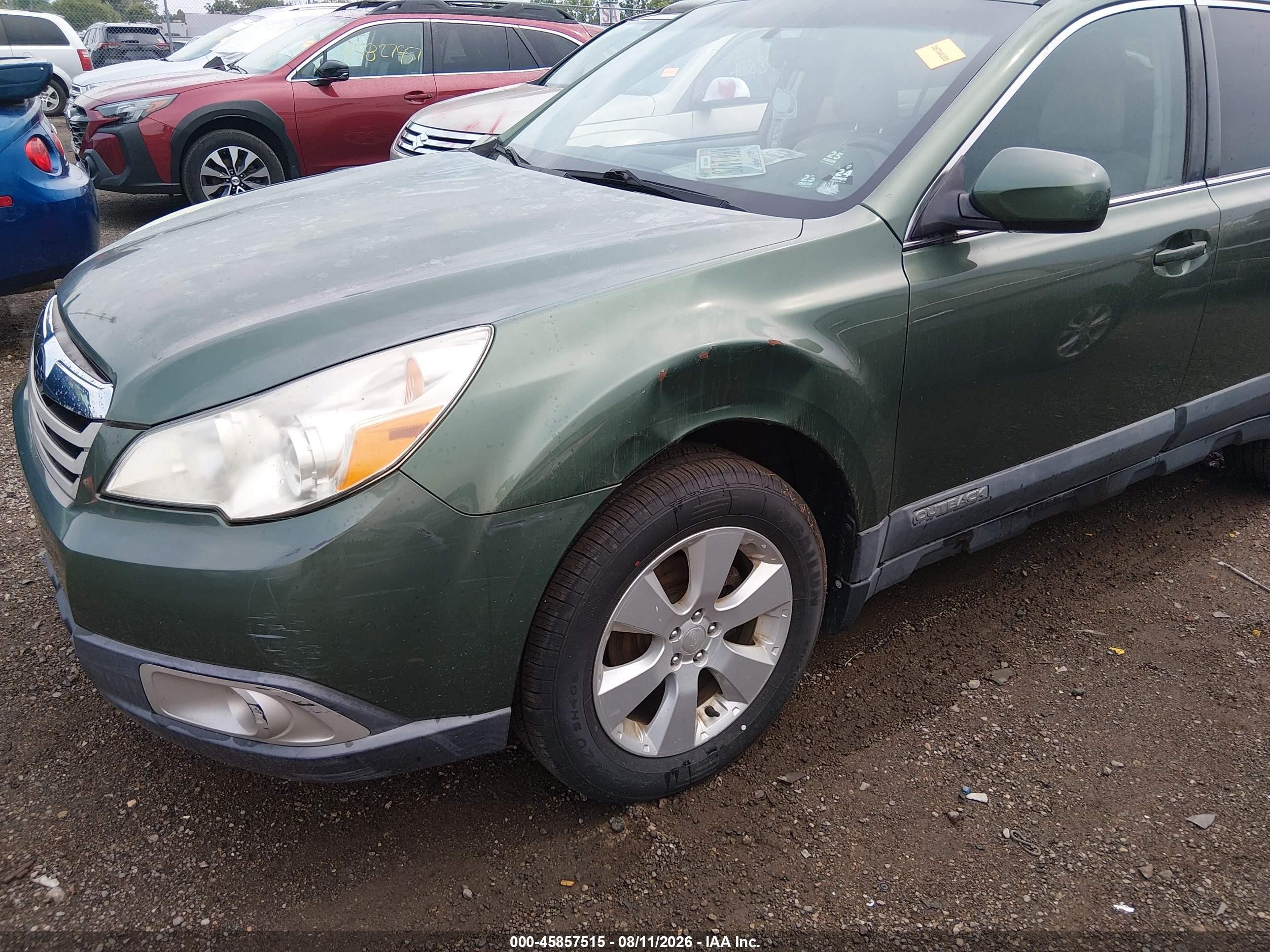 2011 Subaru Outback 2.5i Premium Green vin: 4S4BRCCC5B3428813