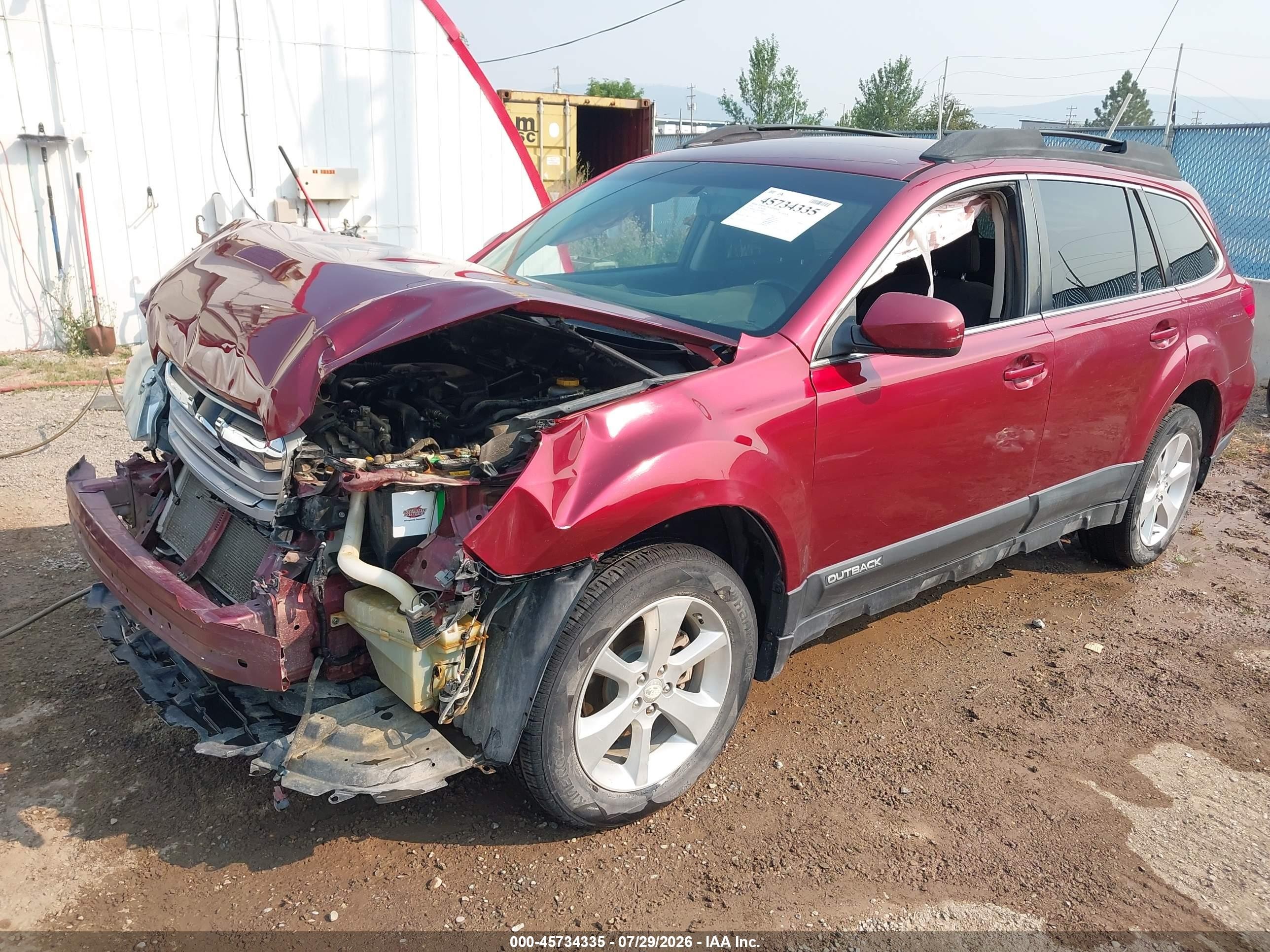 2014 Subaru Outback 2.5i Premium Red vin: 4S4BRCCC5E3258909