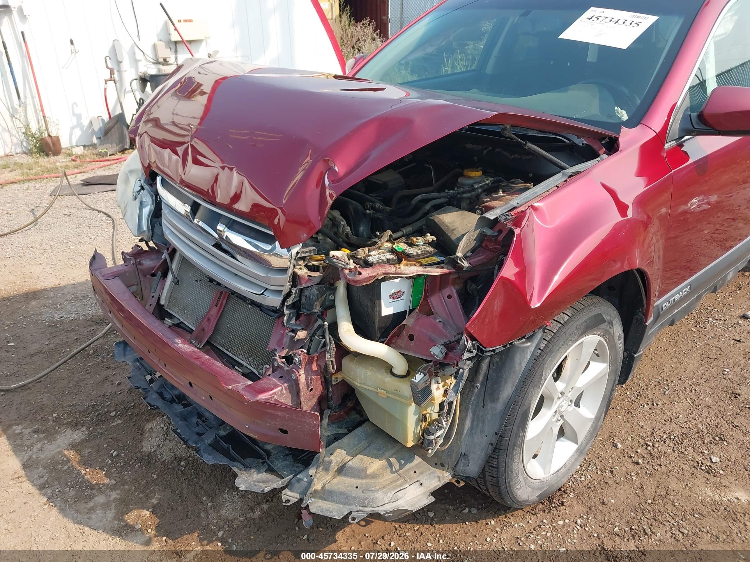 2014 Subaru Outback 2.5i Premium Red vin: 4S4BRCCC5E3258909