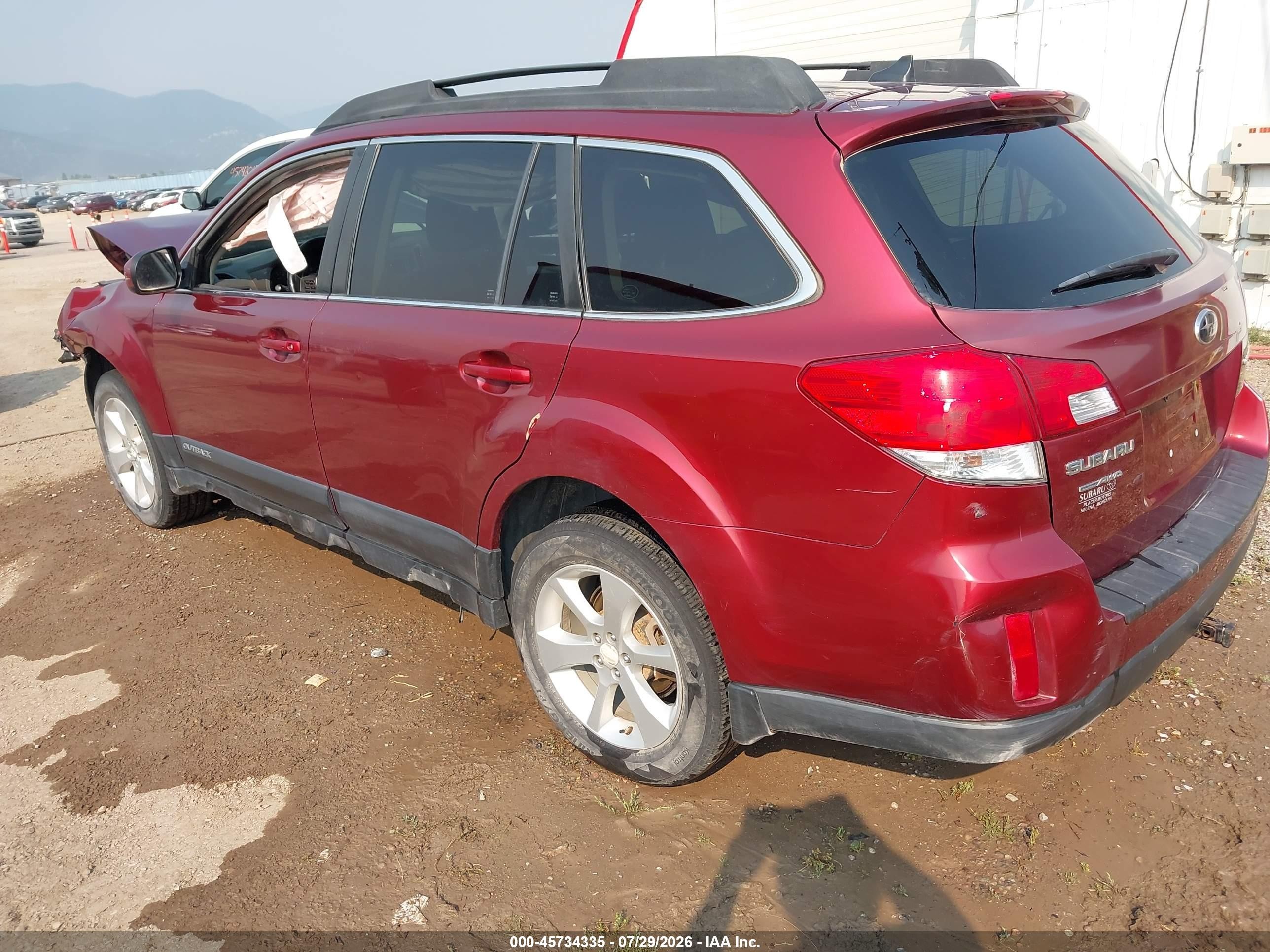 2014 Subaru Outback 2.5i Premium Red vin: 4S4BRCCC5E3258909