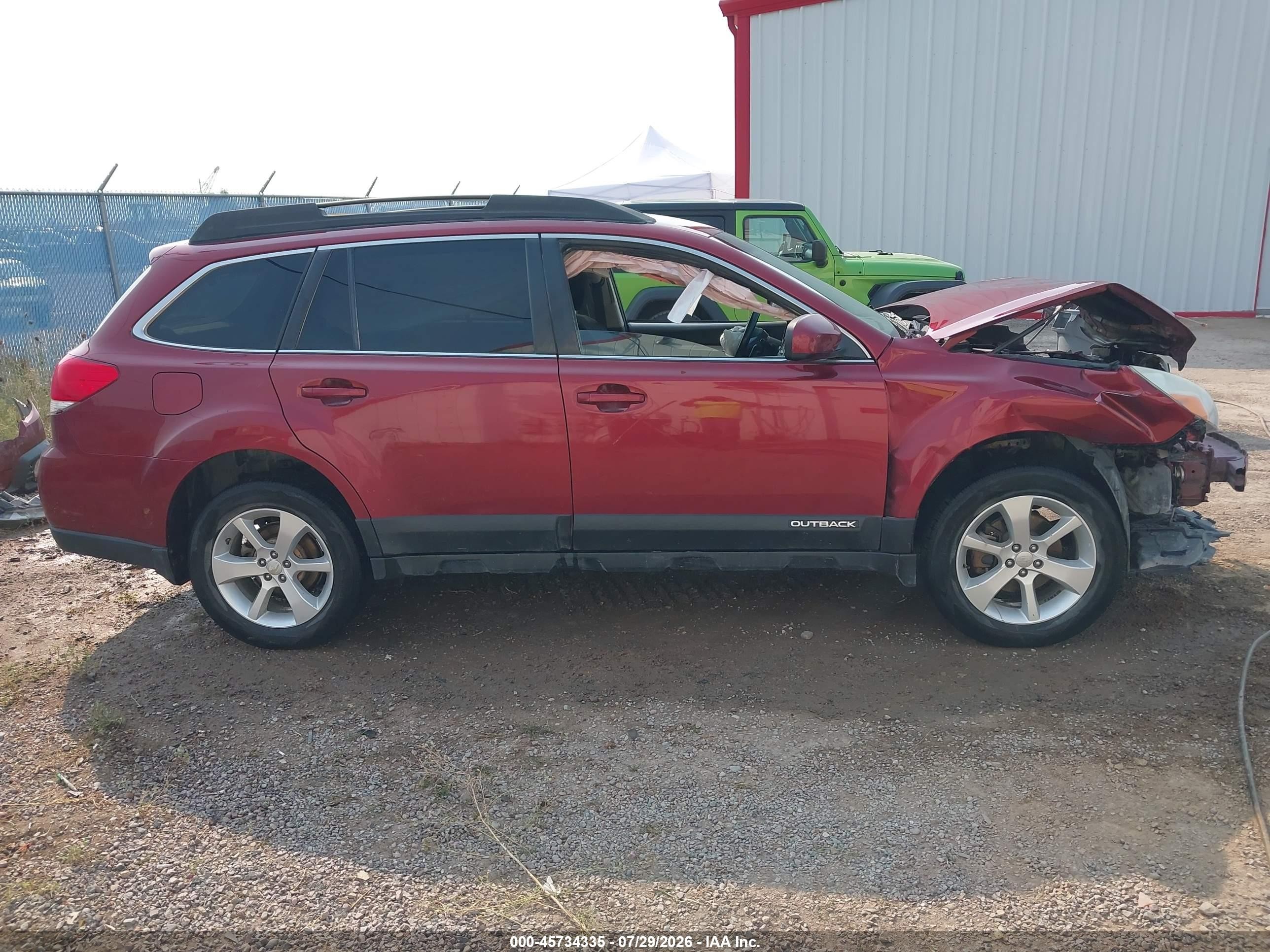 2014 Subaru Outback 2.5i Premium Red vin: 4S4BRCCC5E3258909