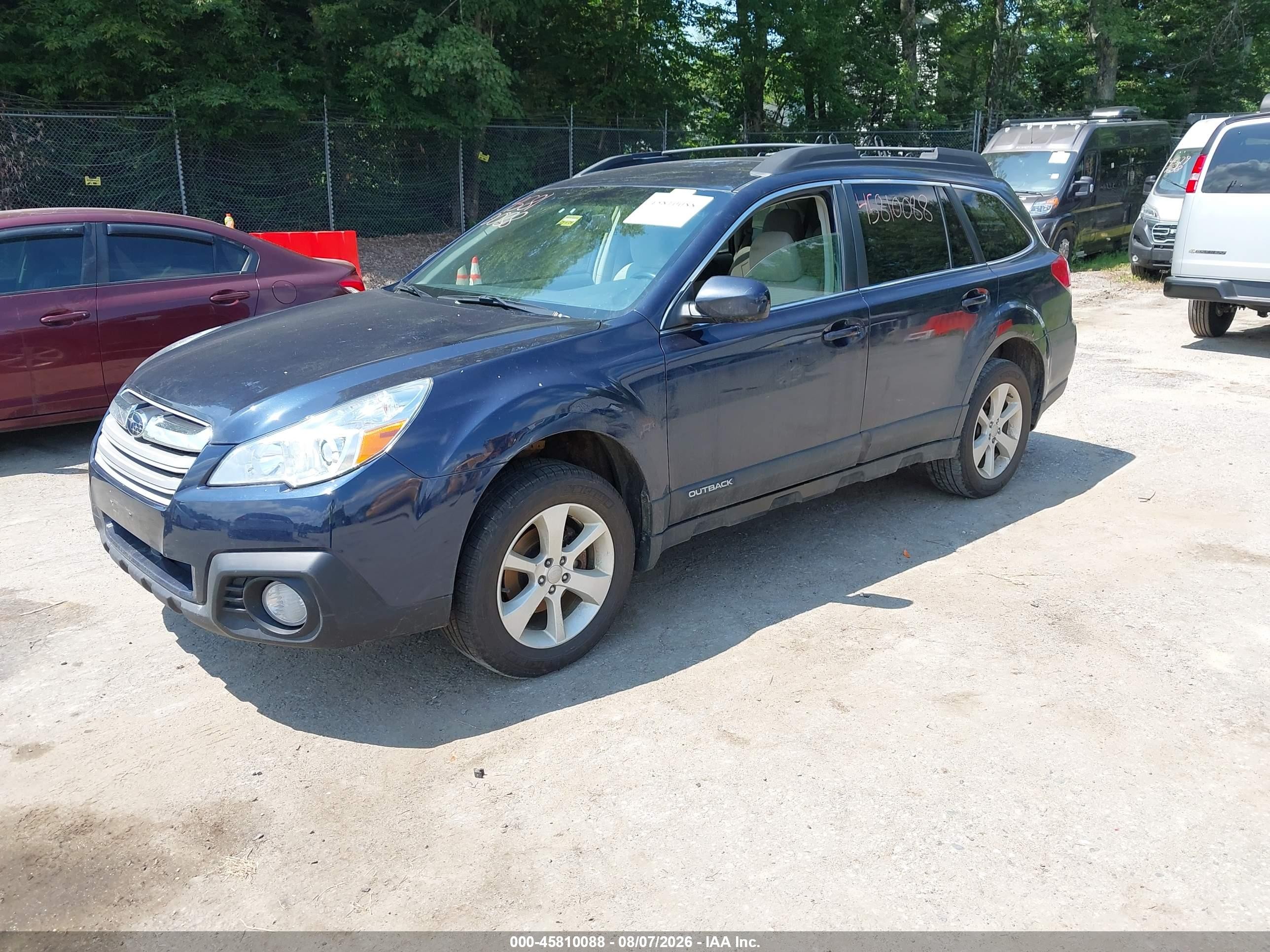 2014 Subaru Outback 2.5i Premium Blue vin: 4S4BRCCC5E3262765