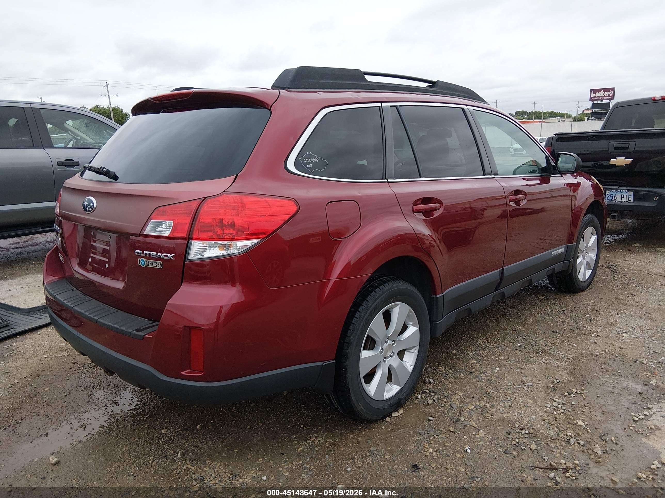 2012 Subaru Outback 2.5i Premium Red vin: 4S4BRCCC6C3264148