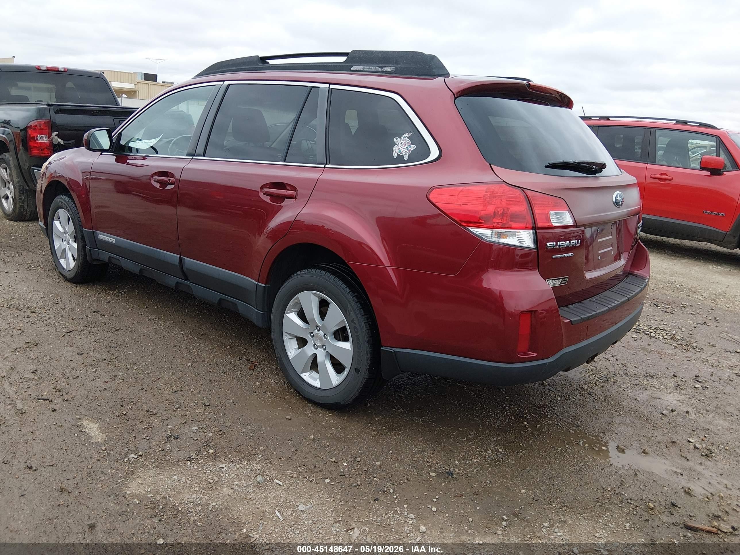 2012 Subaru Outback 2.5i Premium Red vin: 4S4BRCCC6C3264148