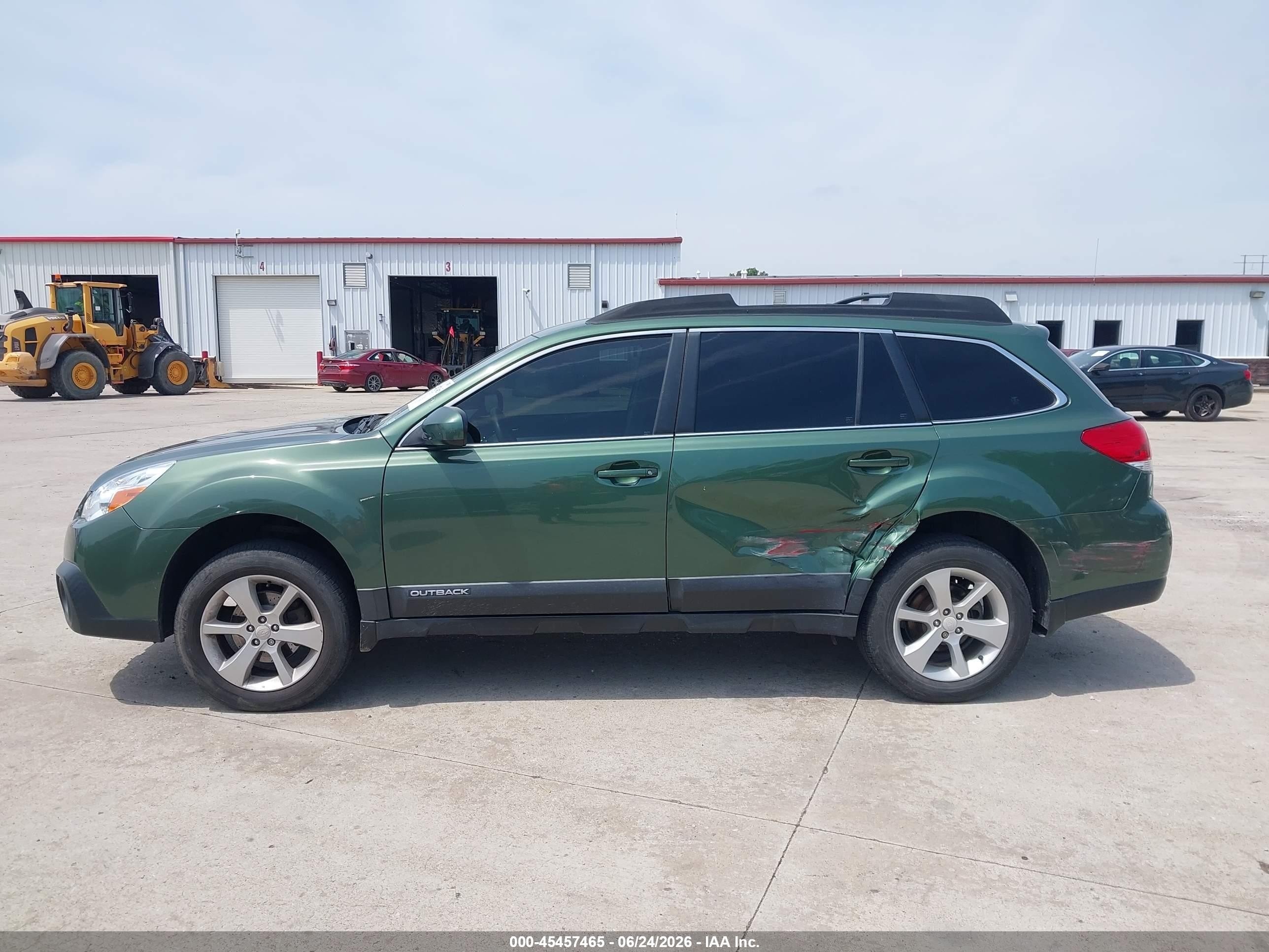 2014 Subaru Outback 2.5i Premium Green vin: 4S4BRCCC7E3267188