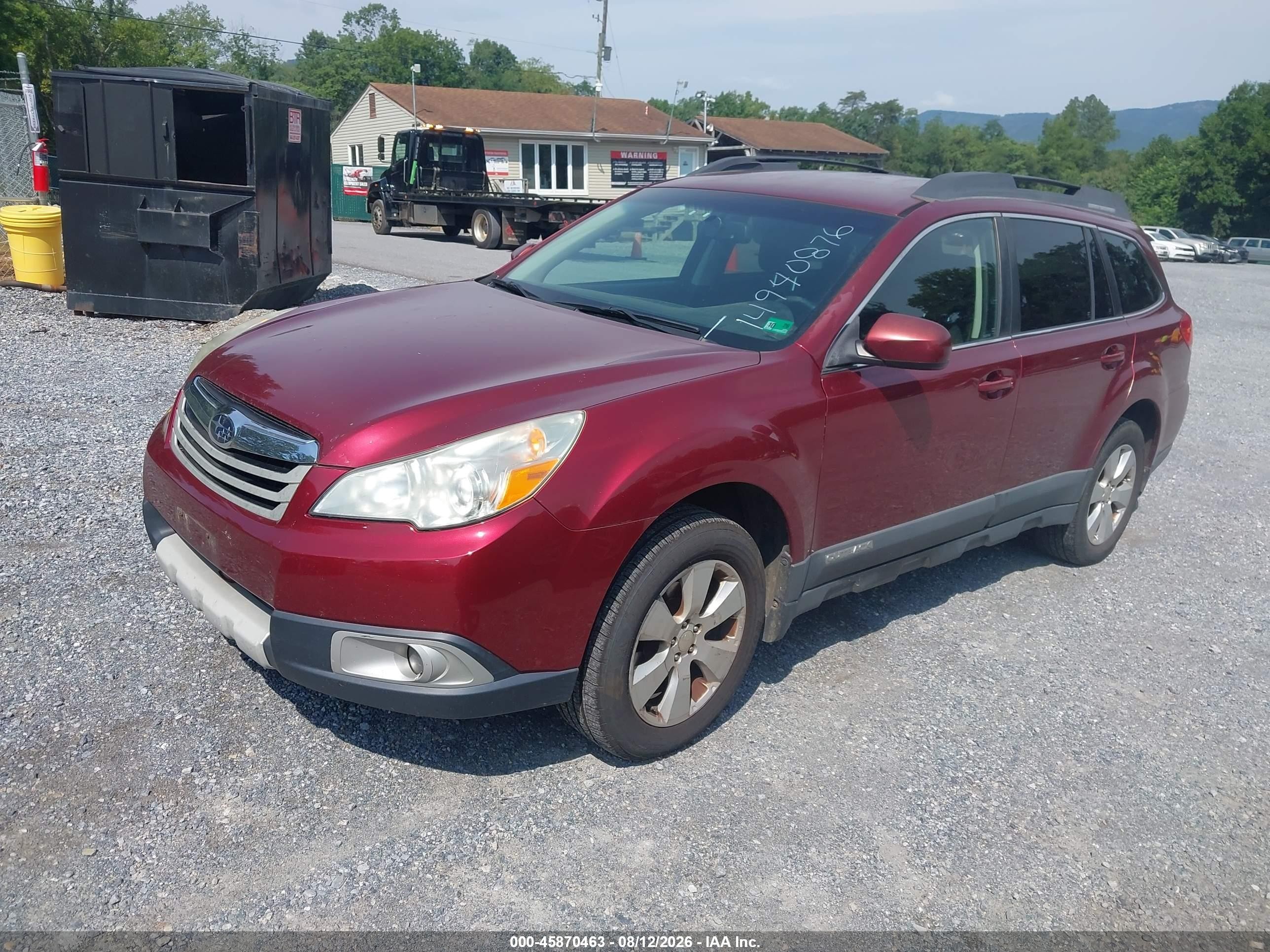 2012 Subaru Outback 2.5i Premium Maroon vin: 4S4BRCCC8C3264992
