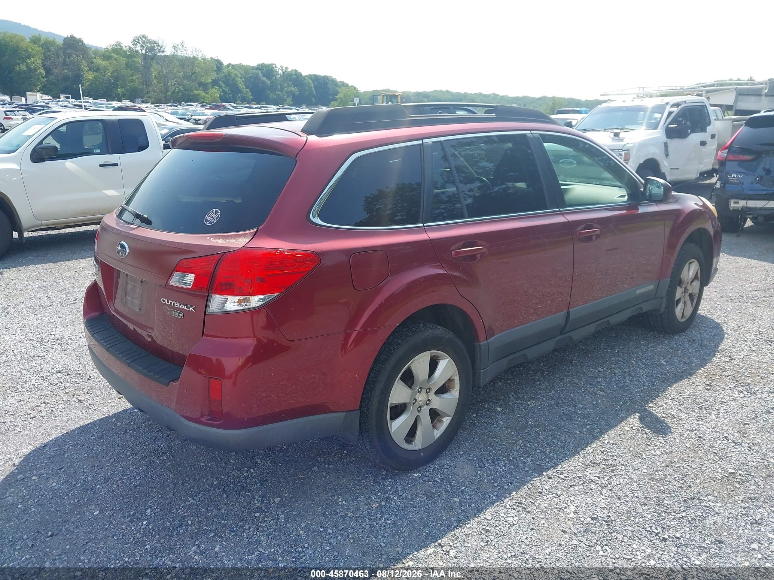 2012 Subaru Outback 2.5i Premium Maroon vin: 4S4BRCCC8C3264992