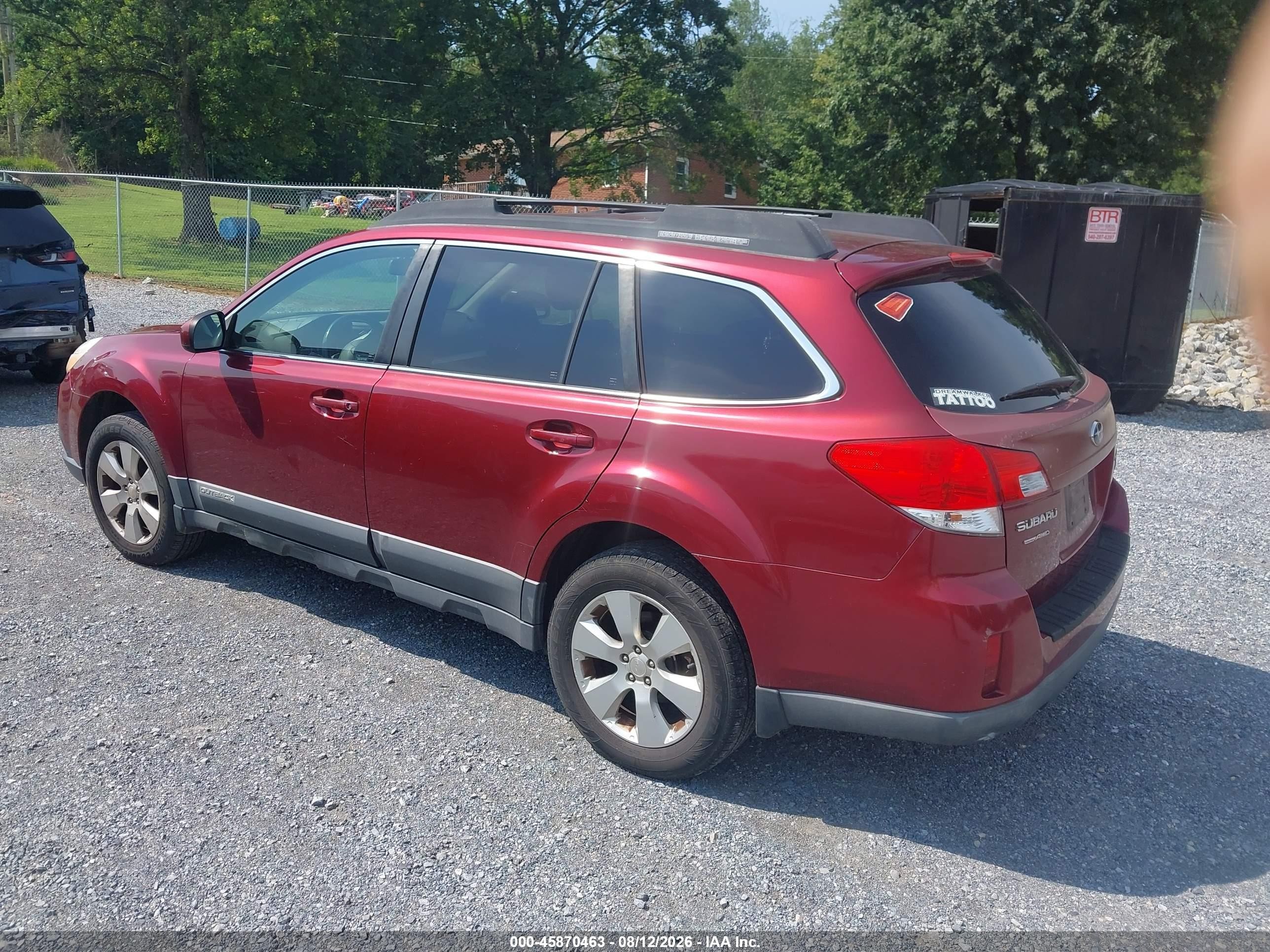 2012 Subaru Outback 2.5i Premium Maroon vin: 4S4BRCCC8C3264992