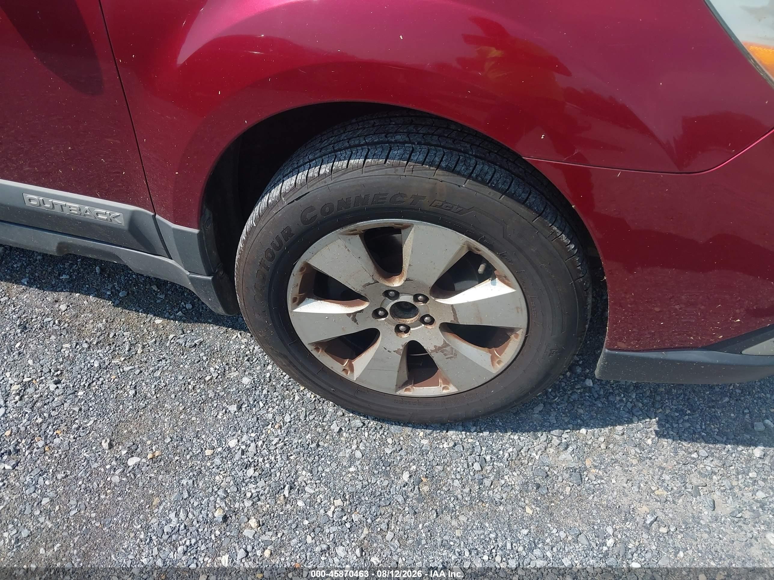 2012 Subaru Outback 2.5i Premium Maroon vin: 4S4BRCCC8C3264992