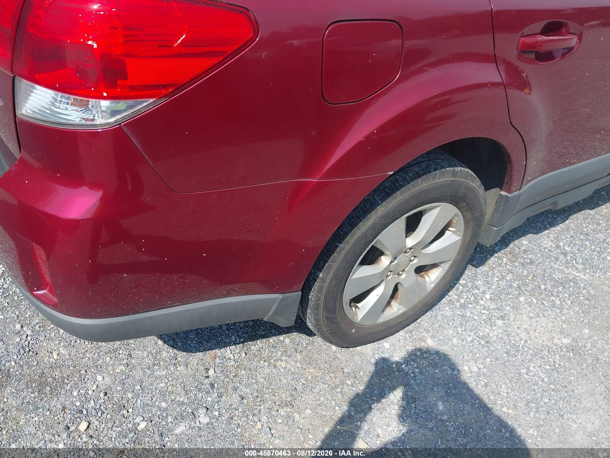 2012 Subaru Outback 2.5i Premium Maroon vin: 4S4BRCCC8C3264992