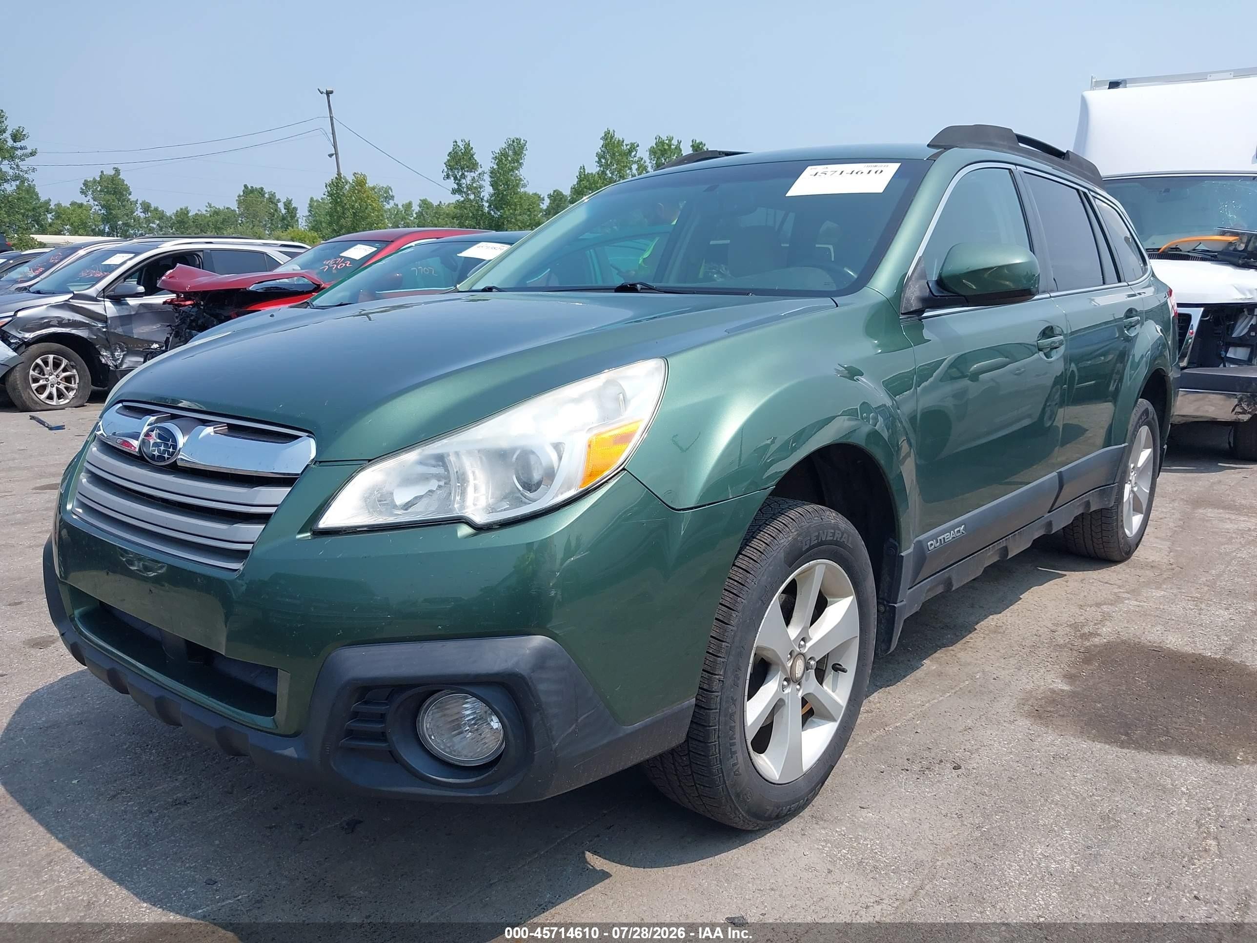 2013 Subaru Outback 2.5i Premium Зеленый vin: 4S4BRCCC8D3305803