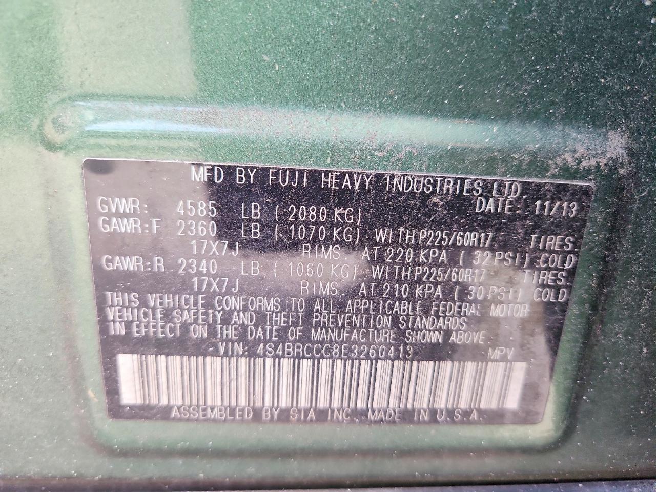 2014 Subaru Outback 2.5i Premium Green vin: 4S4BRCCC8E3260413