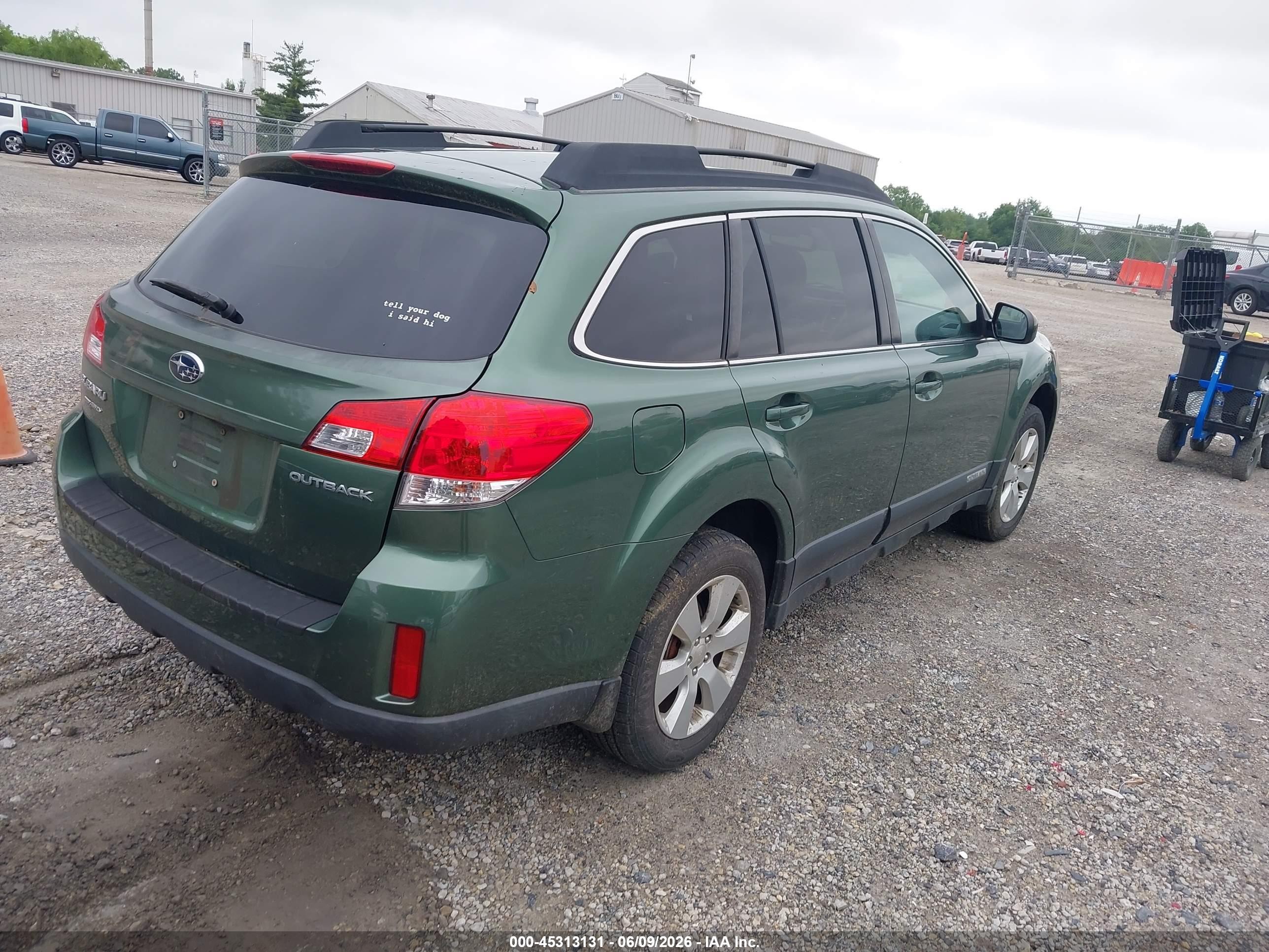 2012 Subaru Outback 2.5i Premium Green vin: 4S4BRCCCXC3253010
